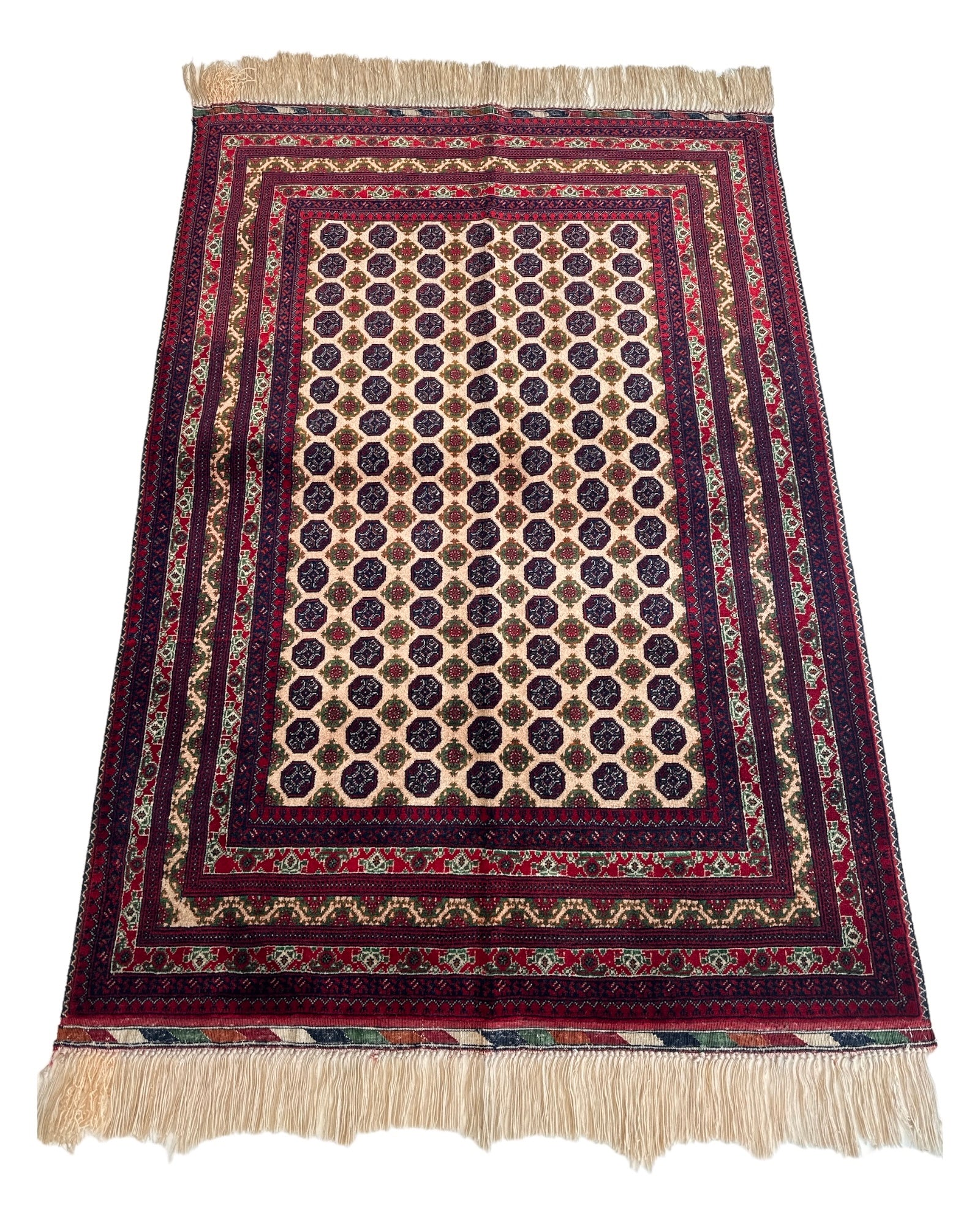 1 x 1.5m Khuwaja Roshnai (Cream/Red)