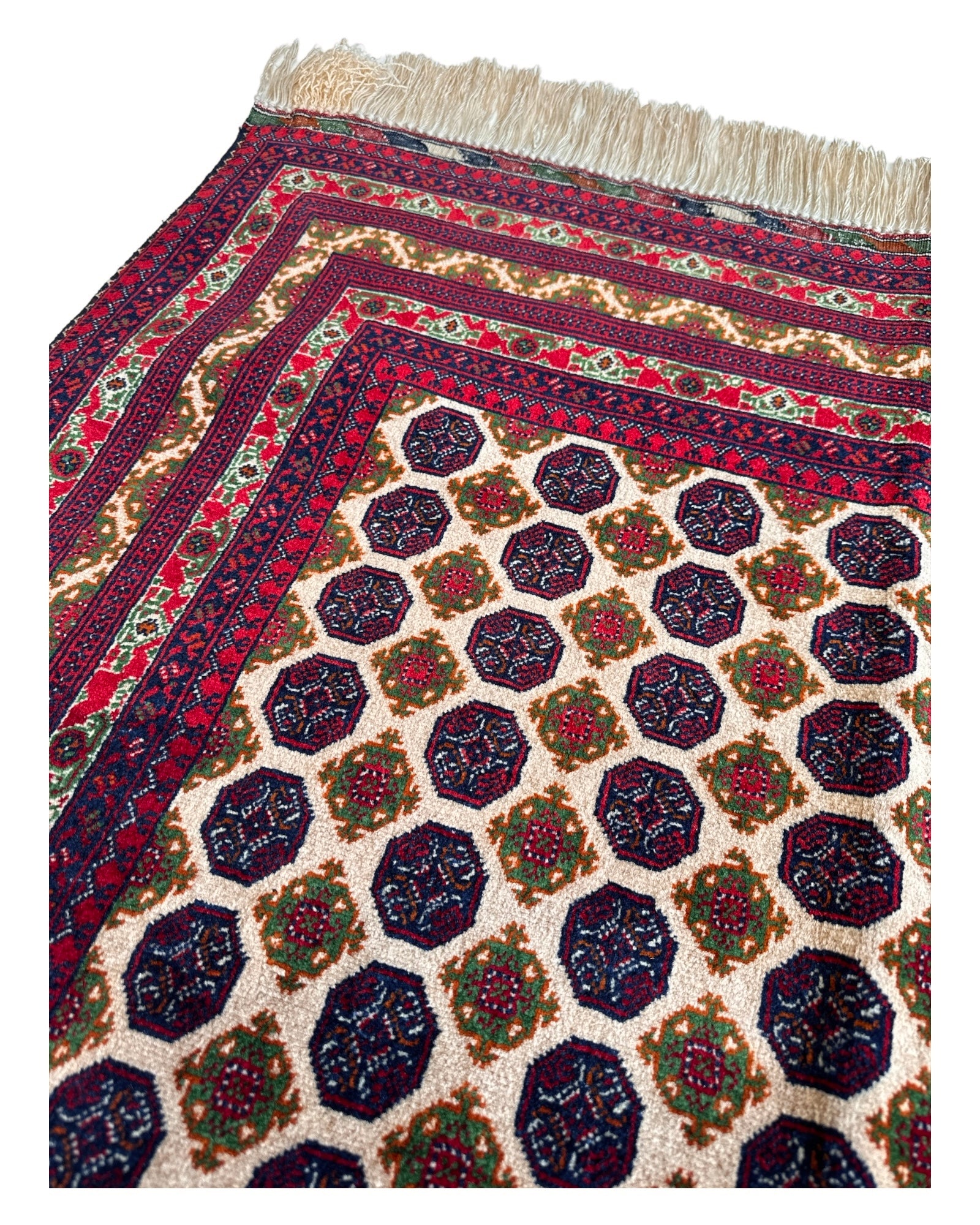 1 x 1.5m Khuwaja Roshnai (Cream/Red)