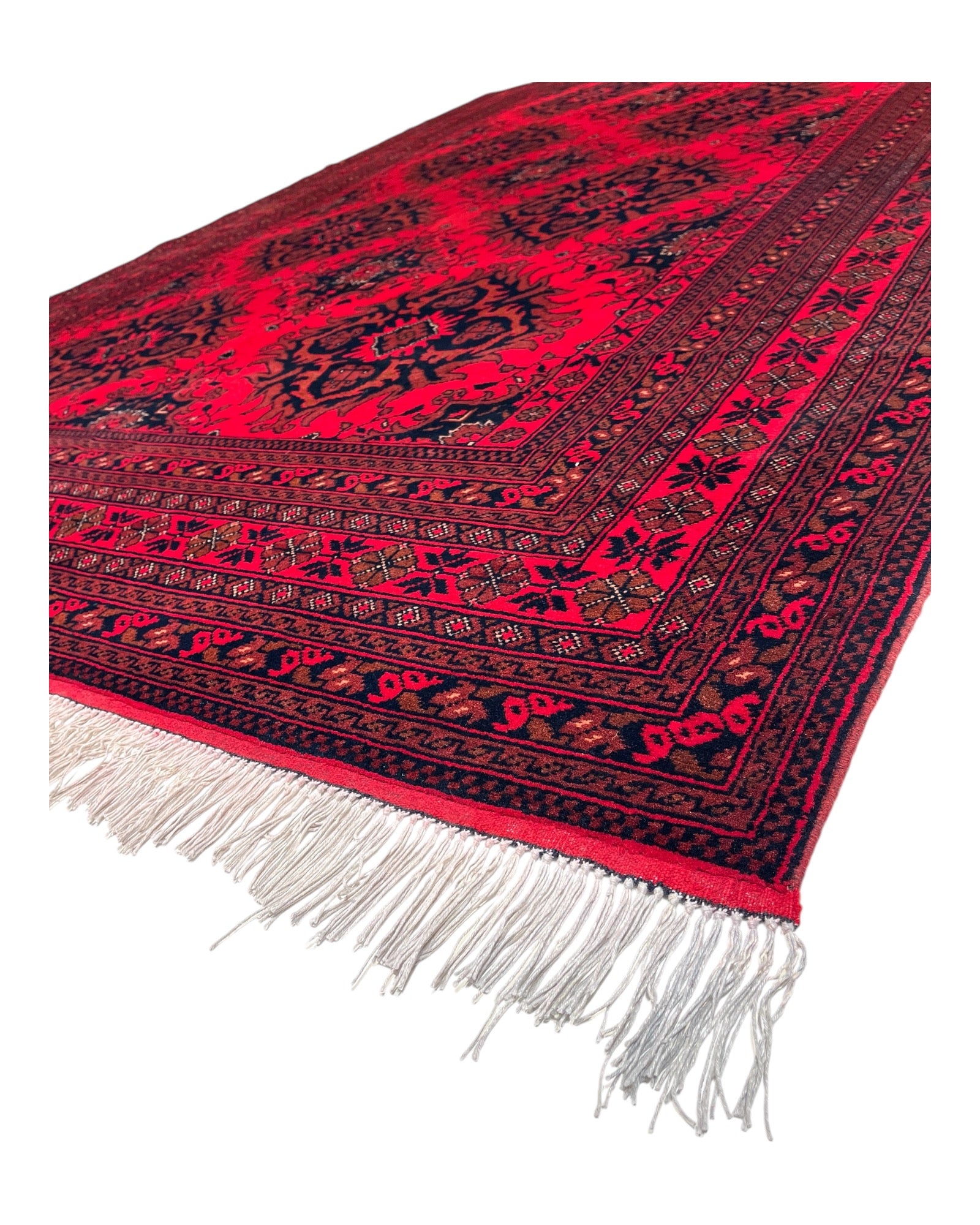 300cm x 200cm Red & Black Afghan Rug