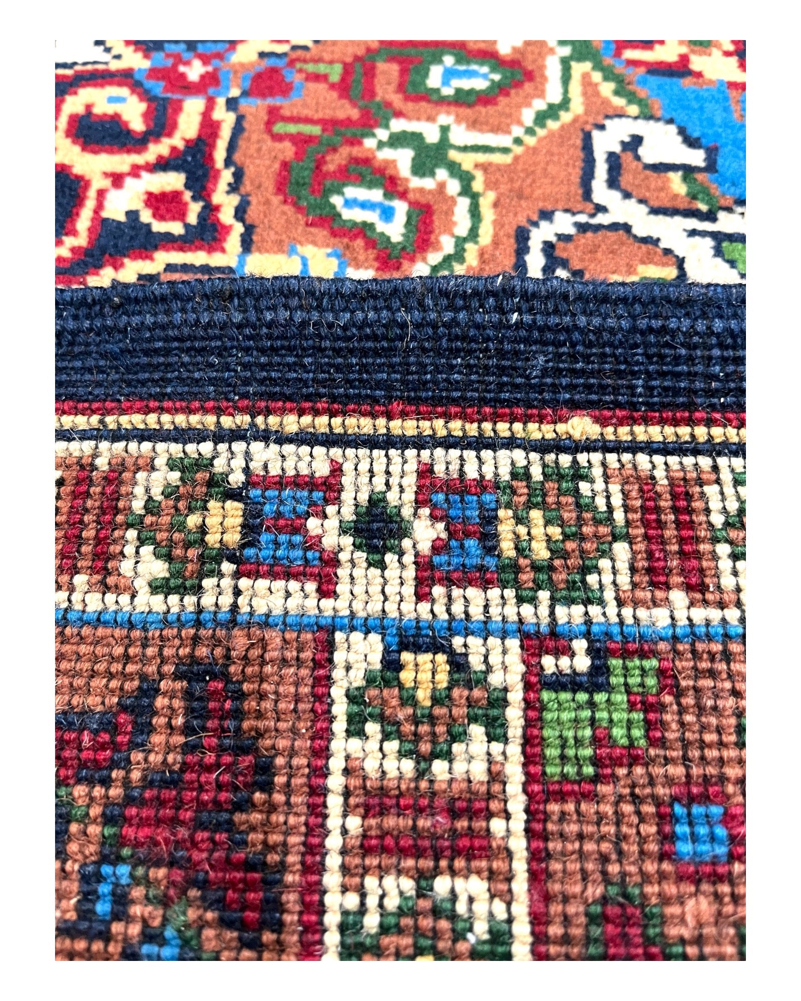 300cm x 205cm Traditional Blue & Gold Afghan Rug