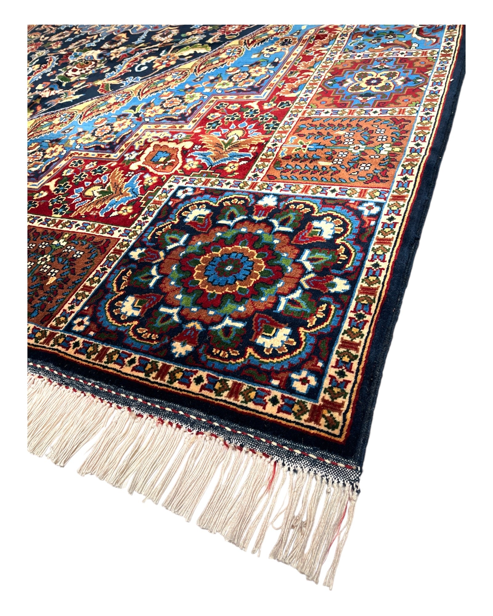 300cm x 205cm Traditional Blue & Gold Afghan Rug