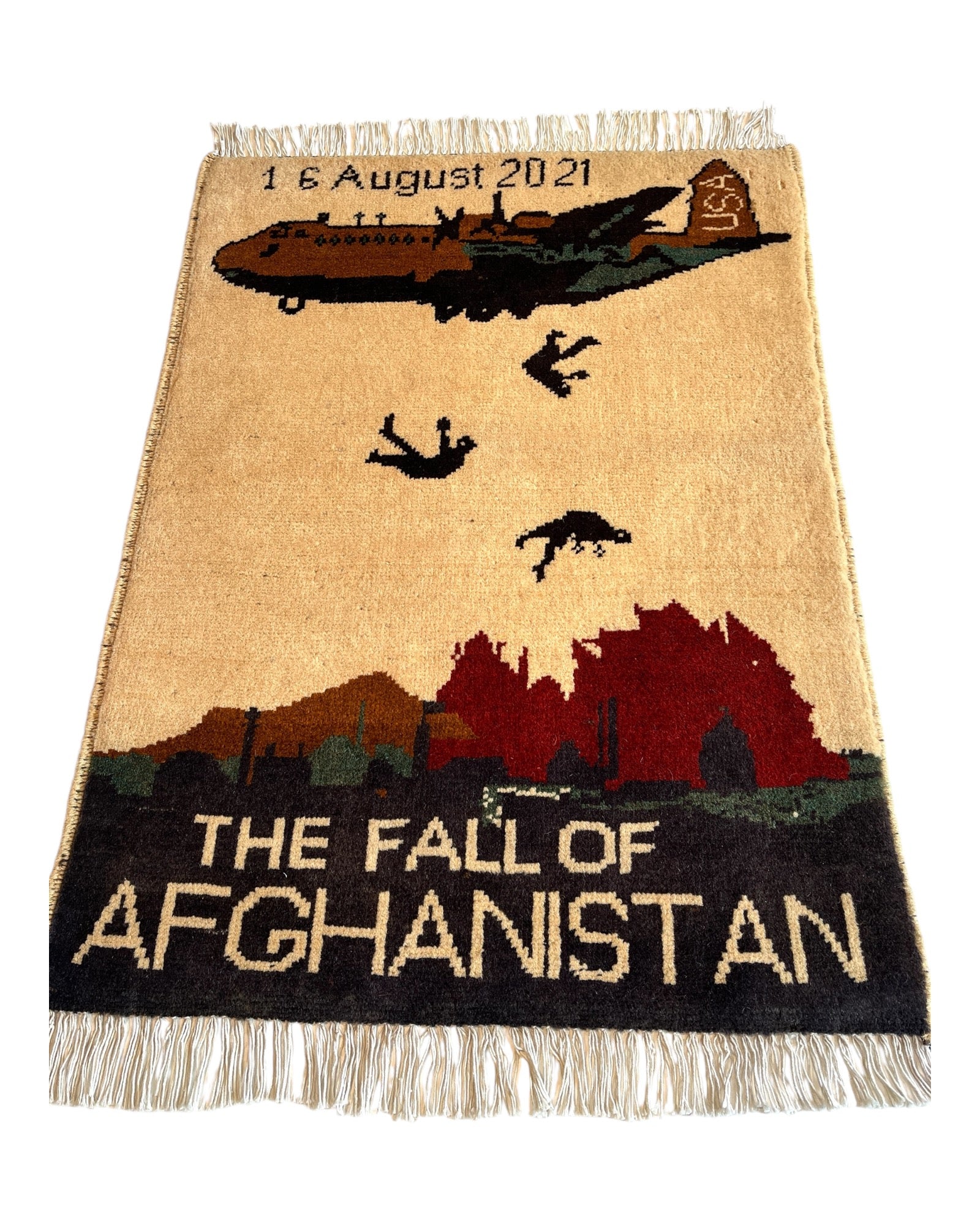83cm x 62cm Cream War Rug