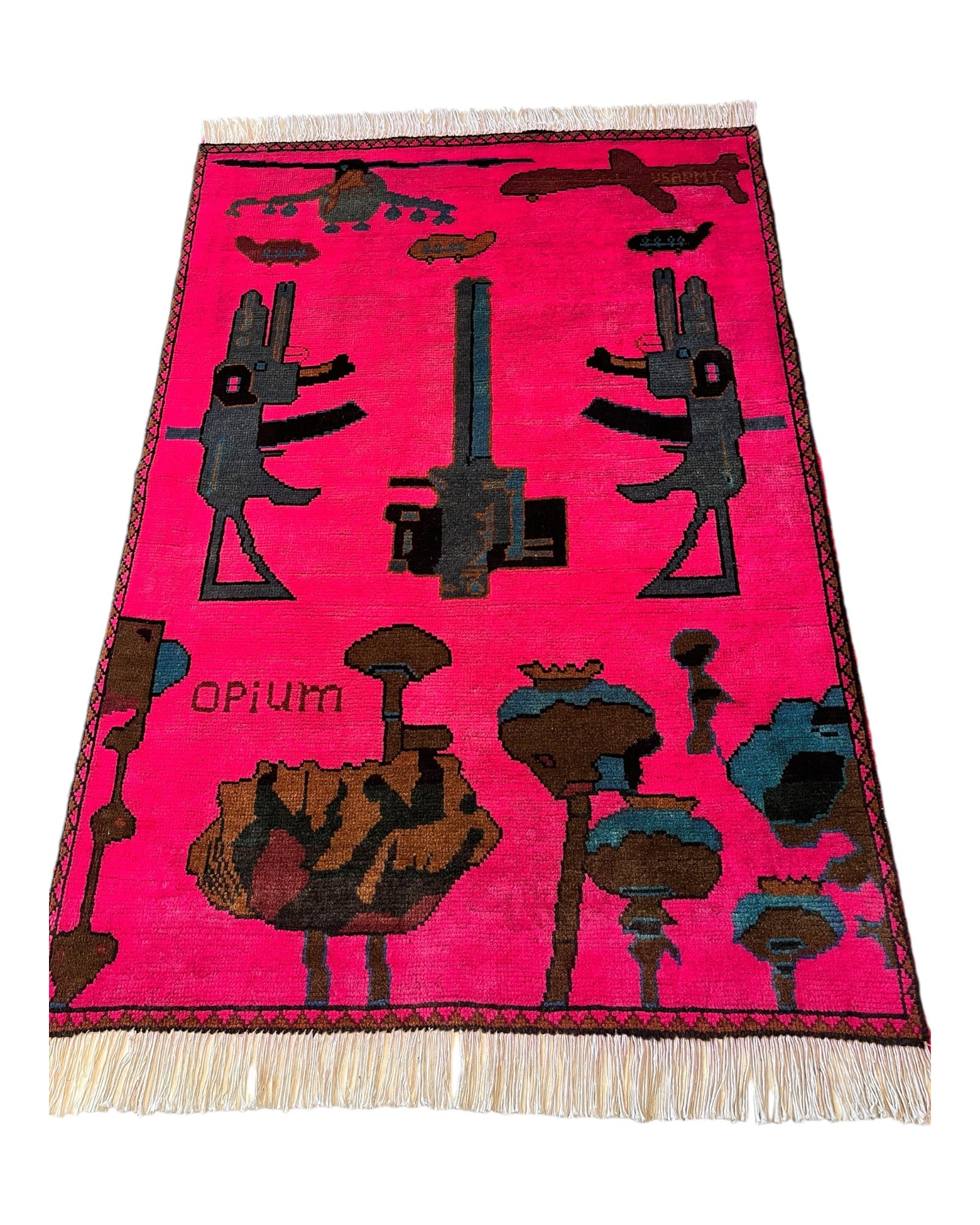 120cm x 84cm Hot Pink War Rug