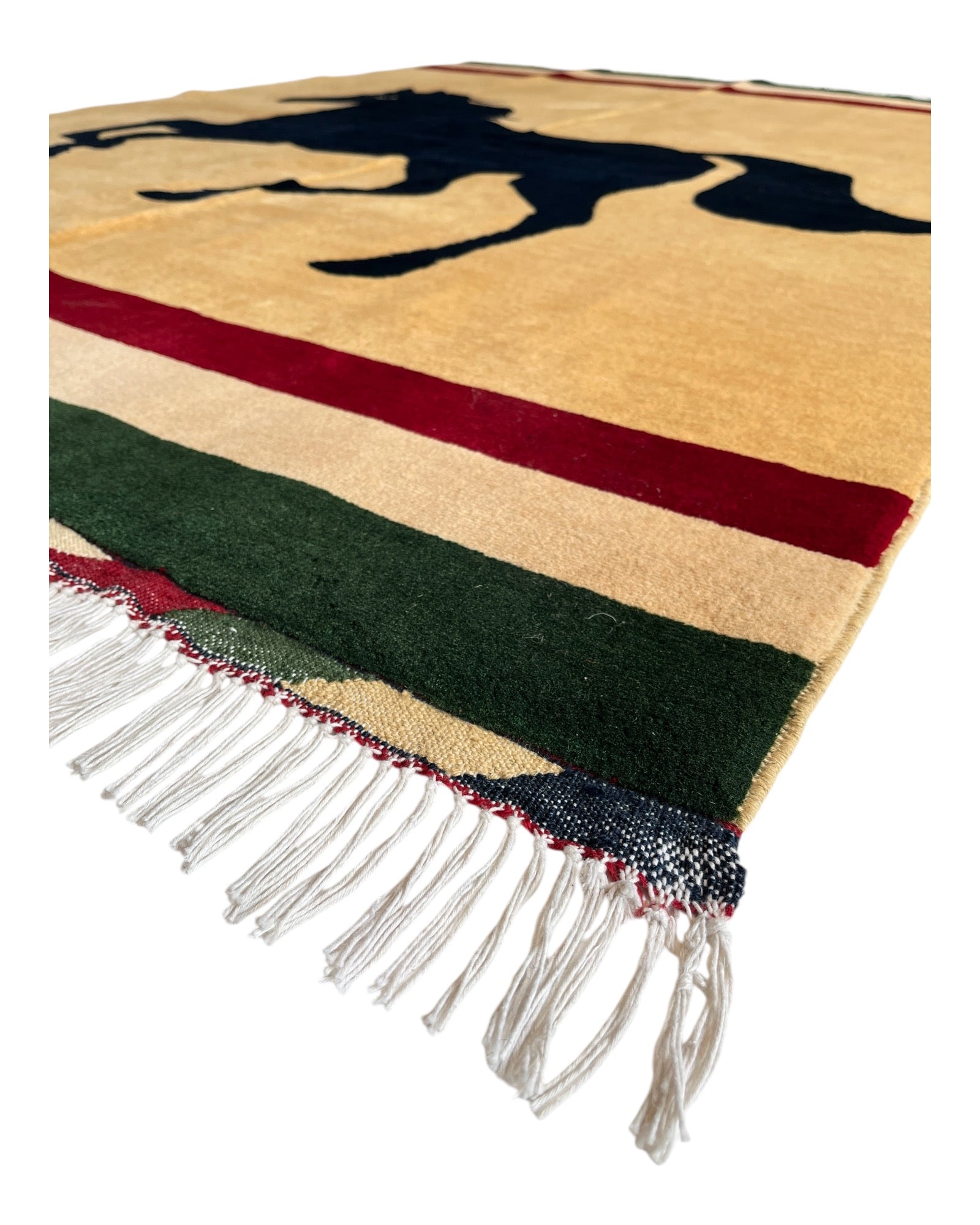 200cm x 150cm Horse Silhouette Yellow/Gold Rug