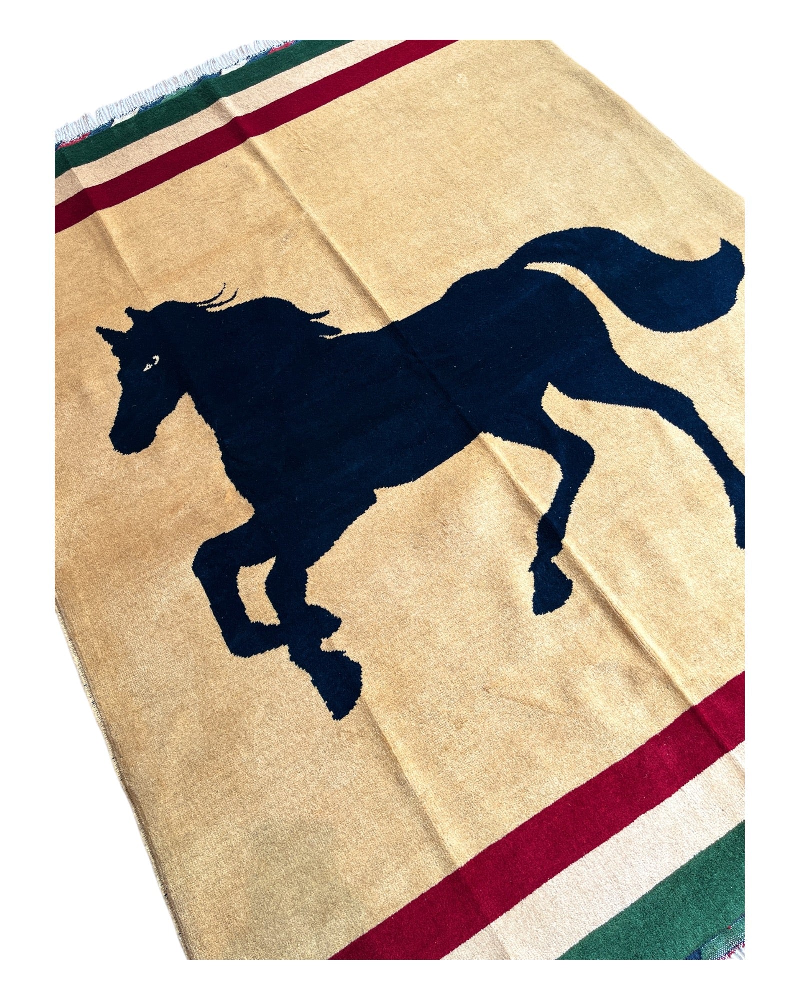 200cm x 150cm Horse Silhouette Yellow/Gold Rug
