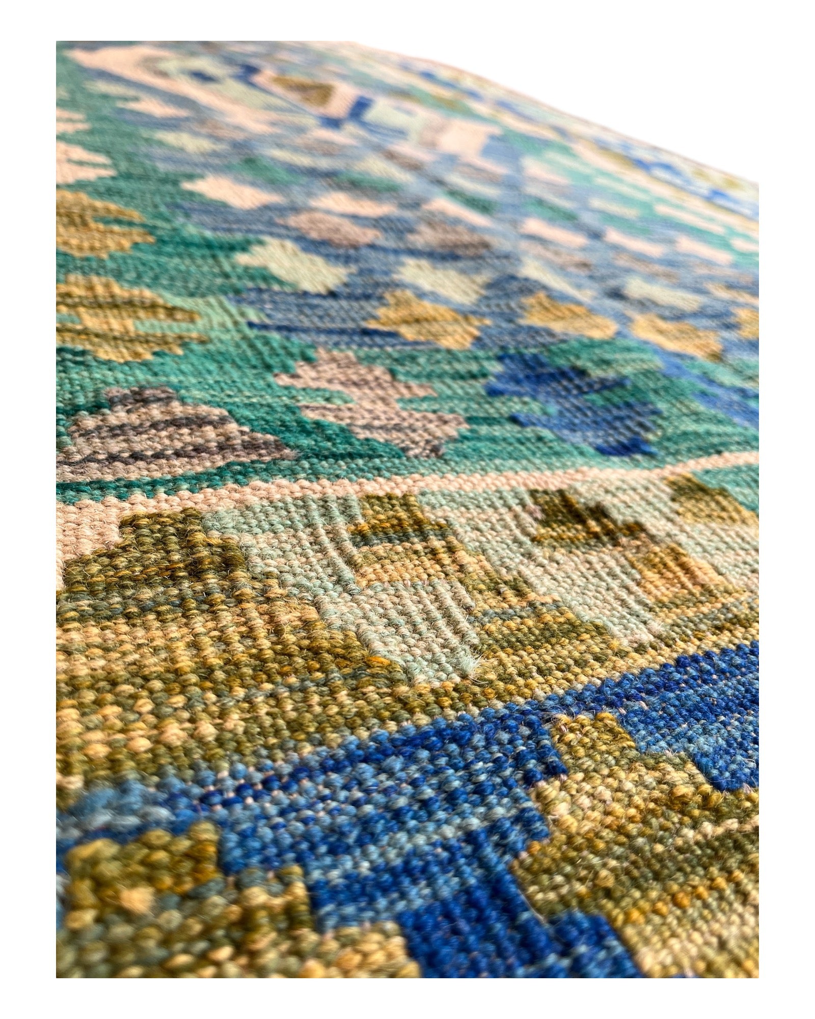 232cm x 167cm Blue & Green Maymana Kilim