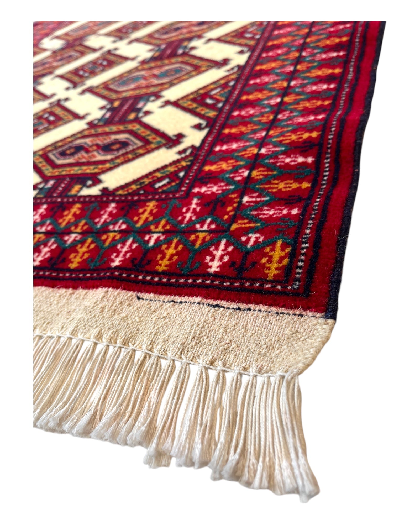 89cm x 63cm Red & Cream Afghan Doormat