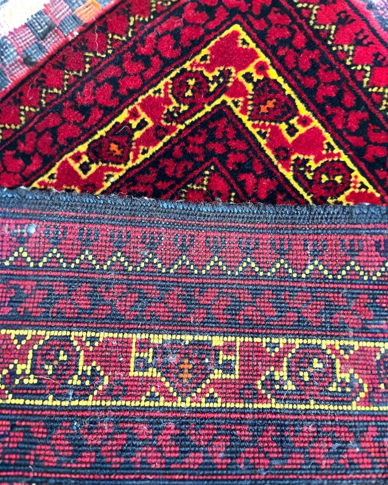 69cm x 42cm Red & Gold Afghan Doormat