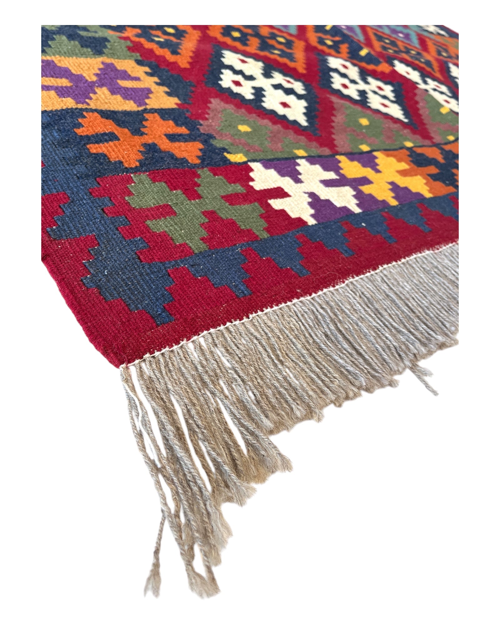 197cm x 150cm Red & Gold Maymana Kilim