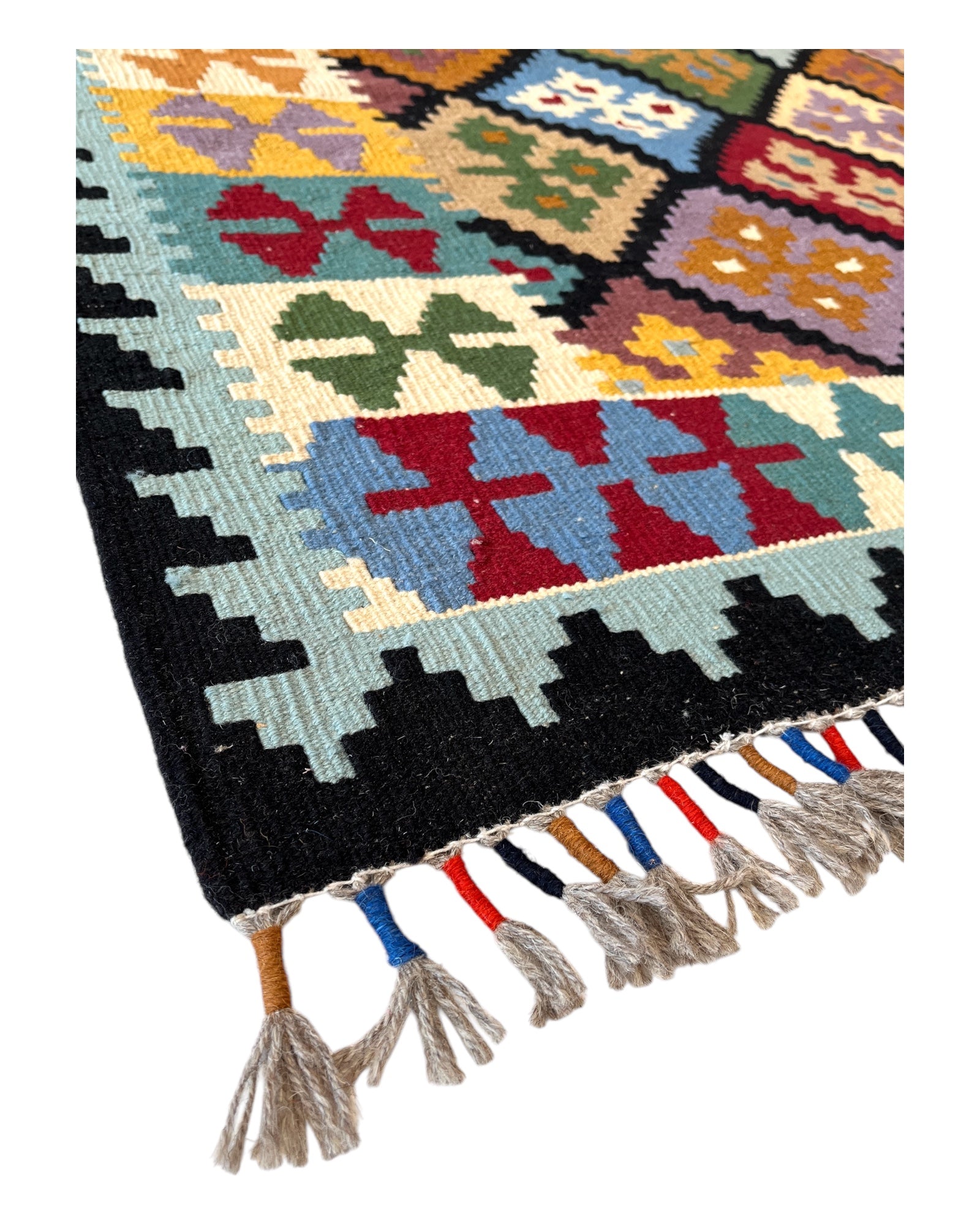 215cm x 155cm Multi-coloured Maymana Kilim