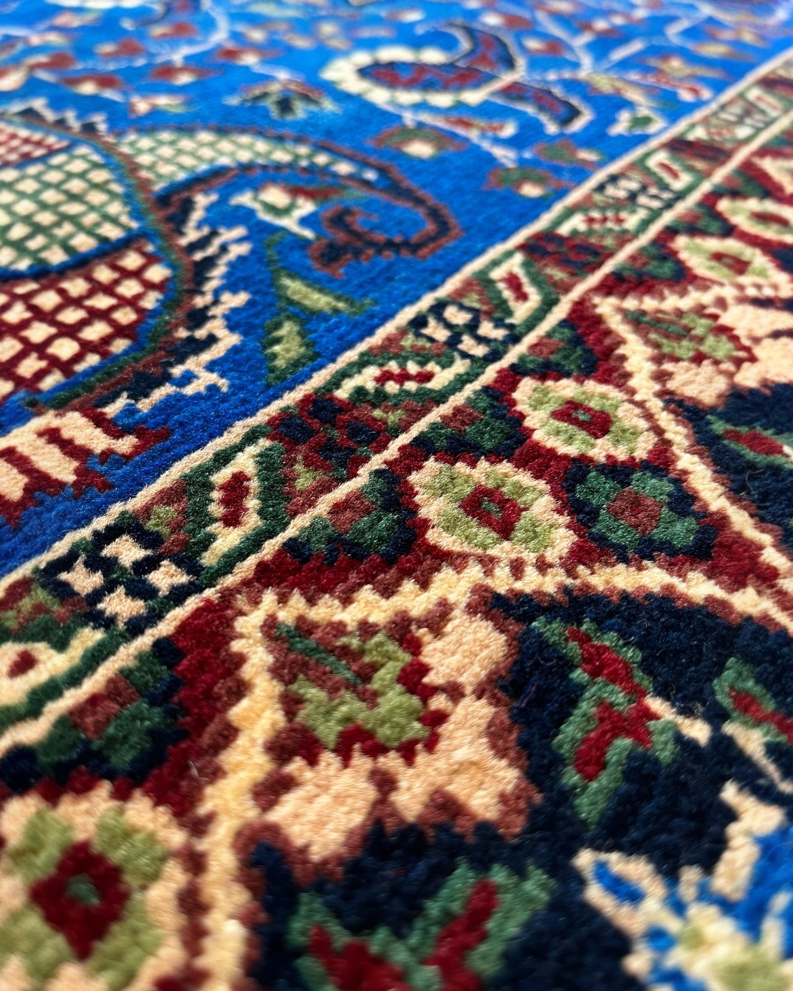 154cm x 100cm Blue & Gold Peacock Rug