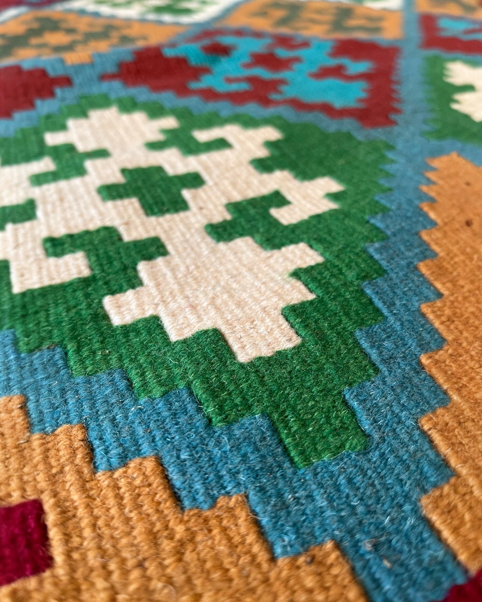 203cm x 150cm Black & Multi-coloured Maymana Kilim