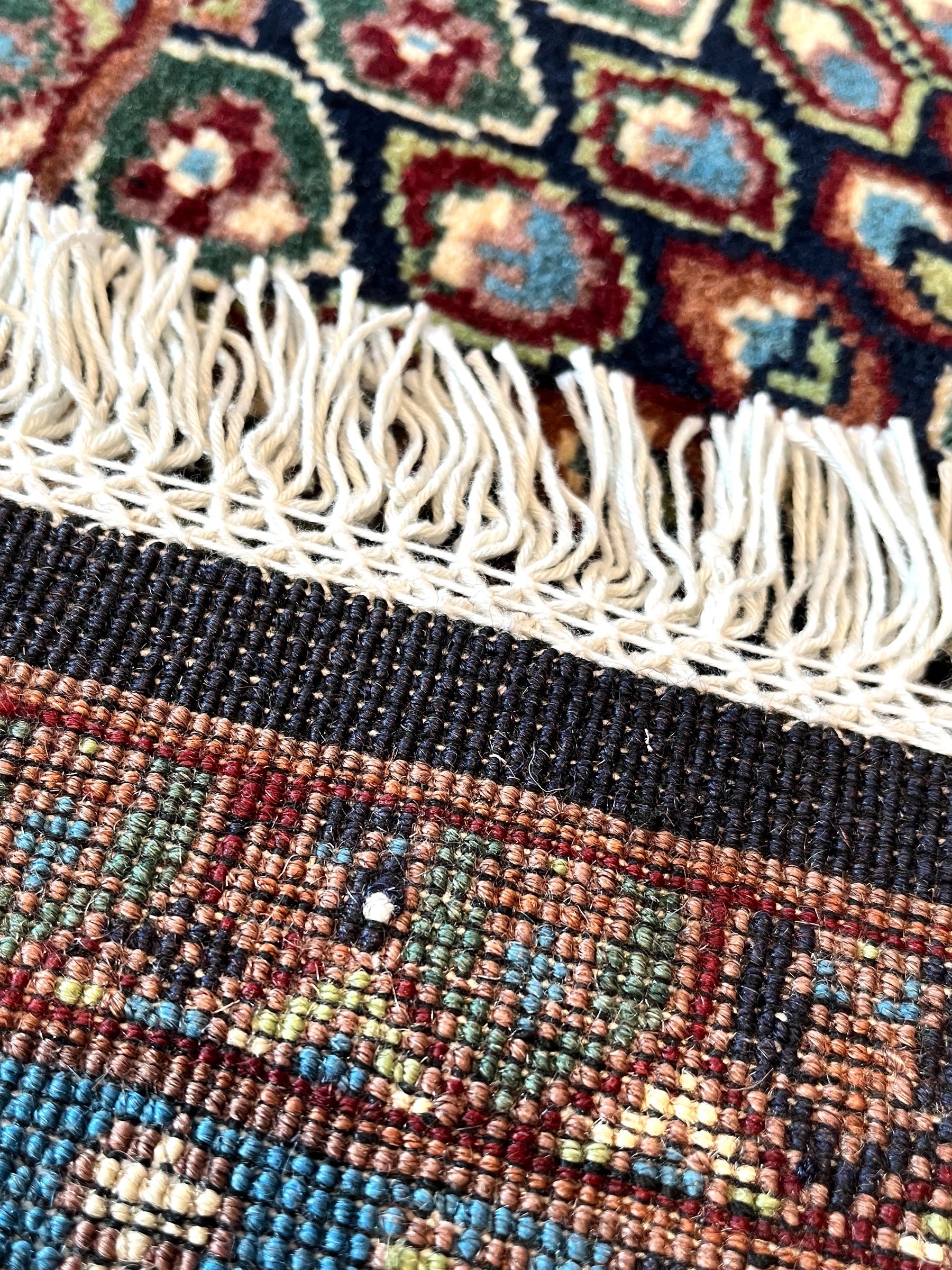 155cm x 98cm Blue & Copper Peacock Rug