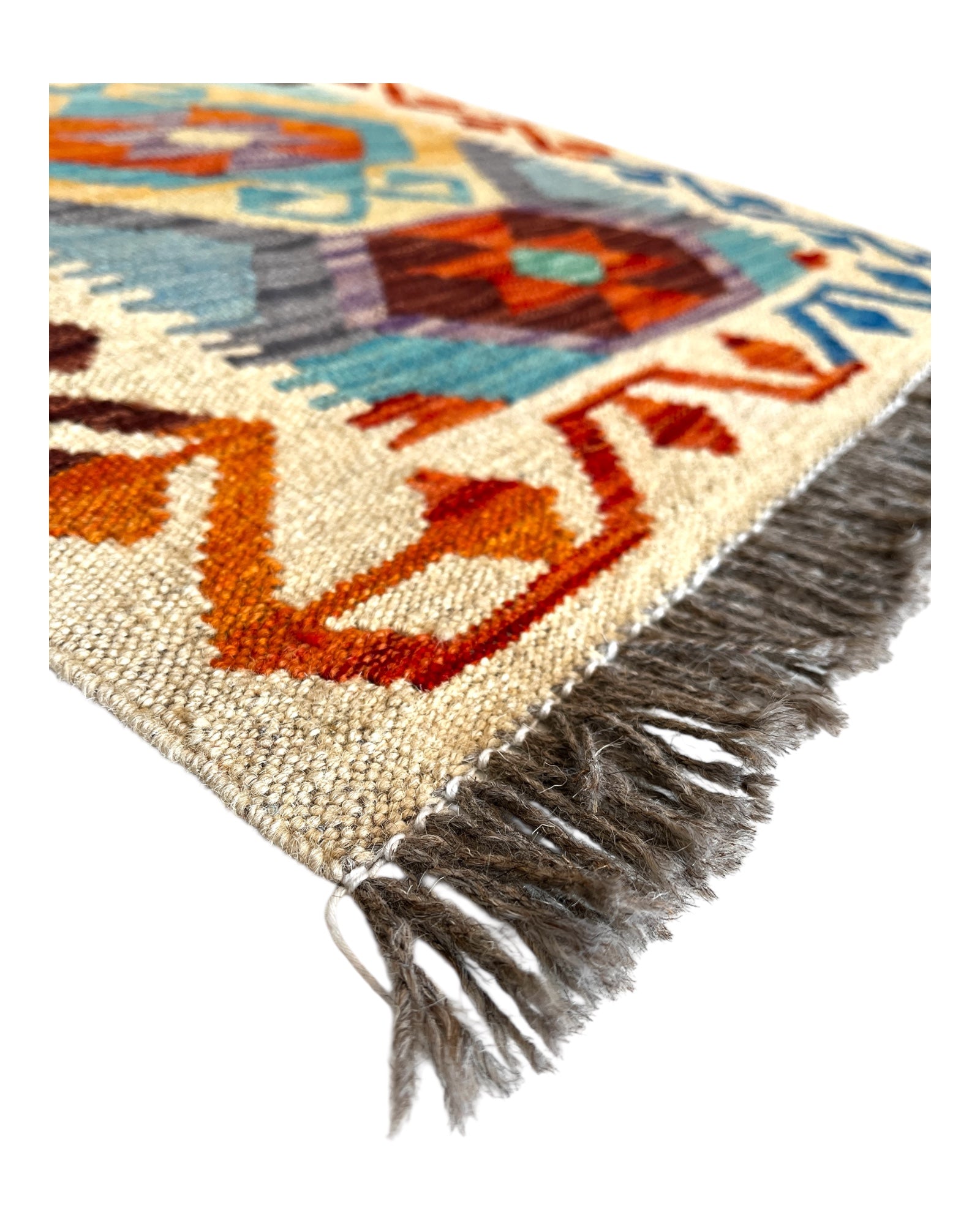 203cm x 66cm Cream Maymana Kilim Runner