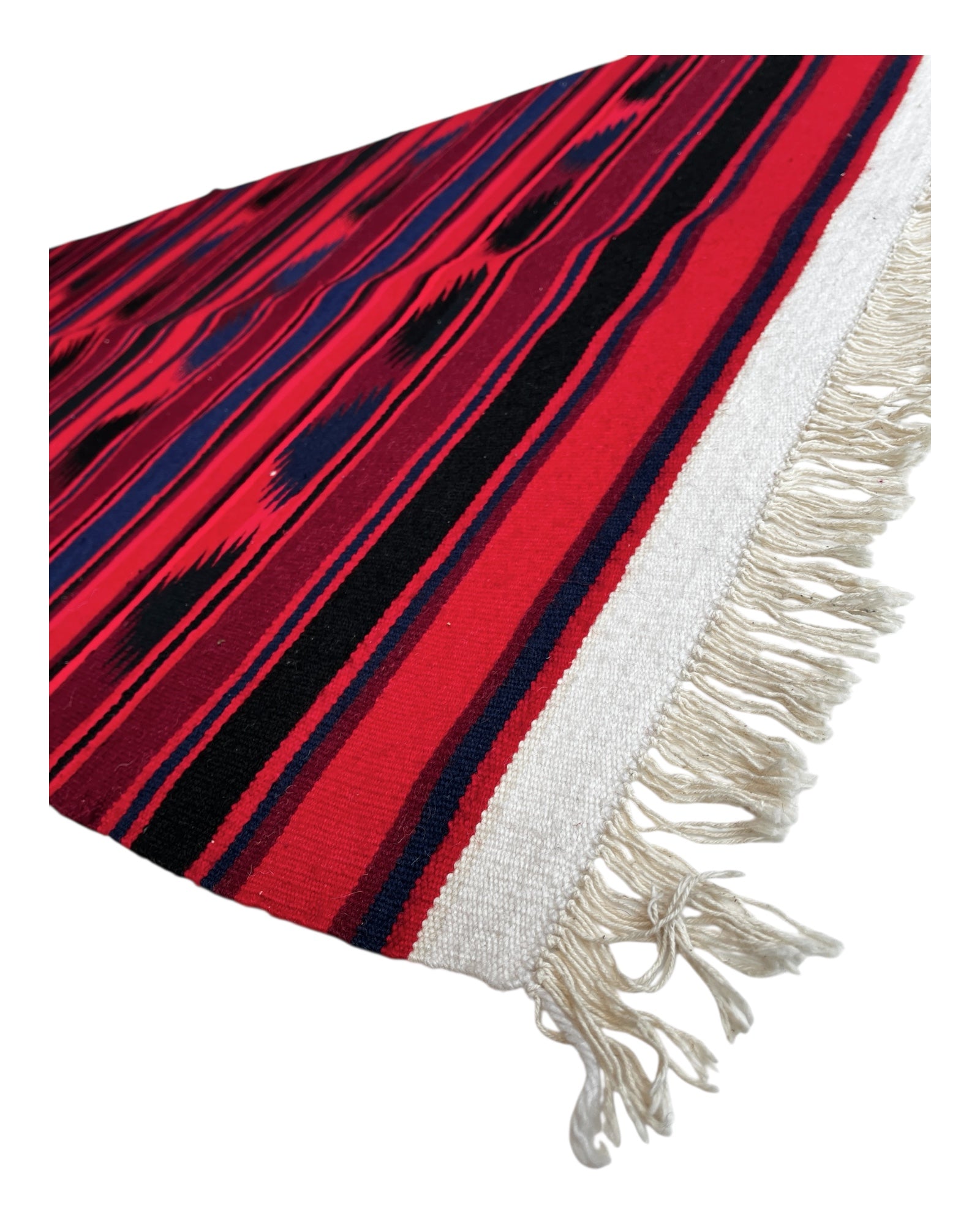 215cm x 90cm Red, Blue & Black Plain Kilim Runner