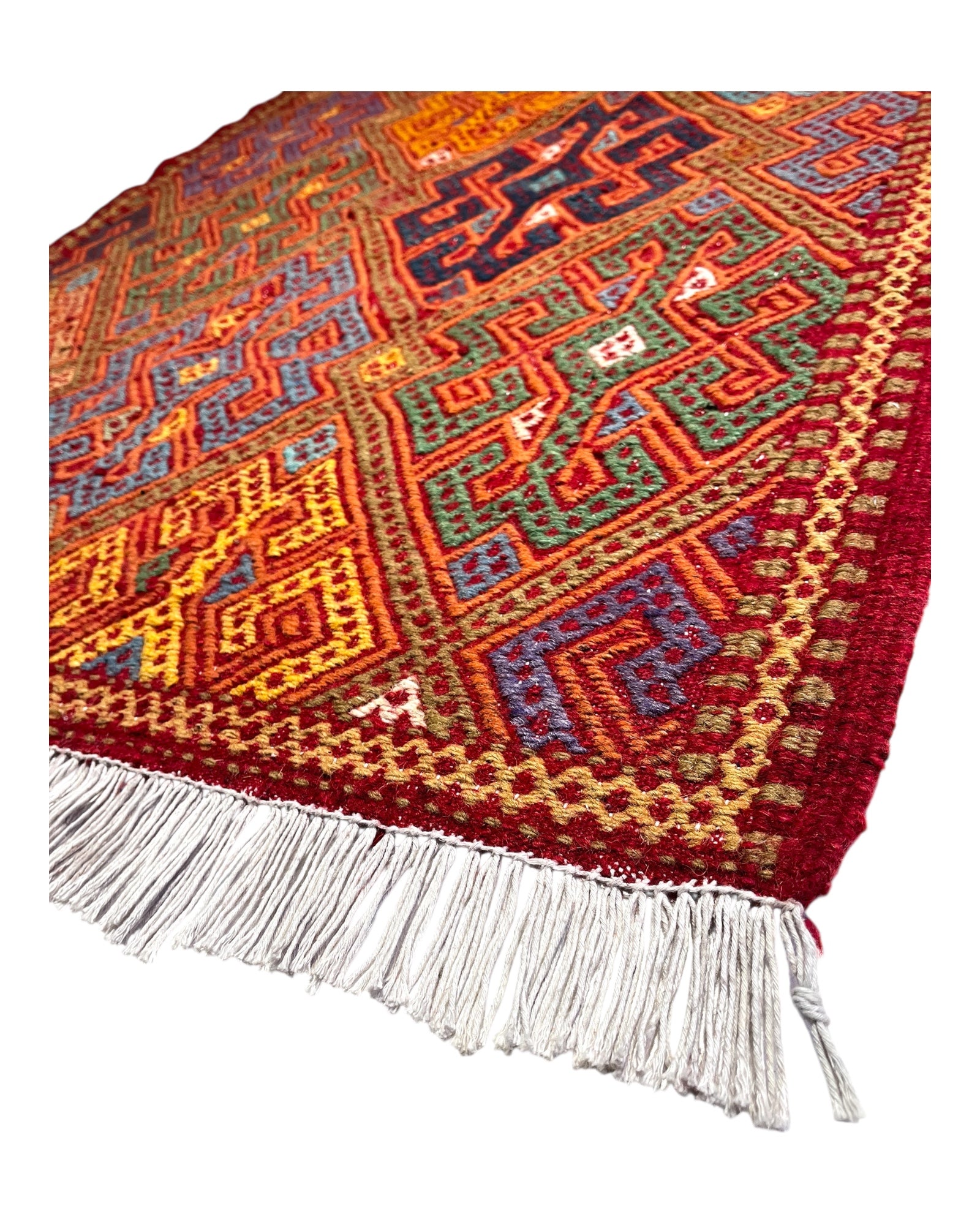 152cm x 103cm Orange & Pink Turkoman Kilim