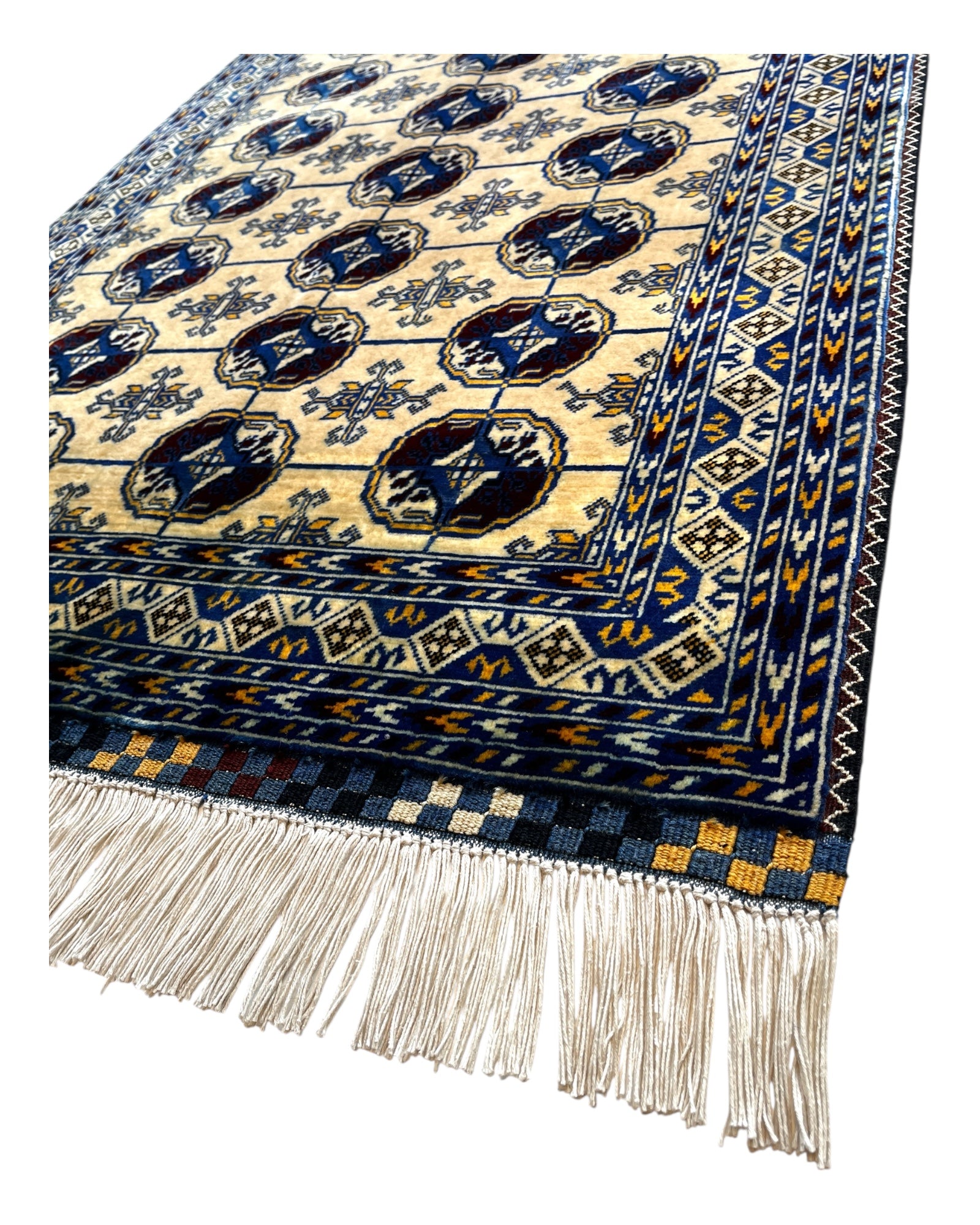 120cm x 80cm Blue & Gold Patnas Gul Rug