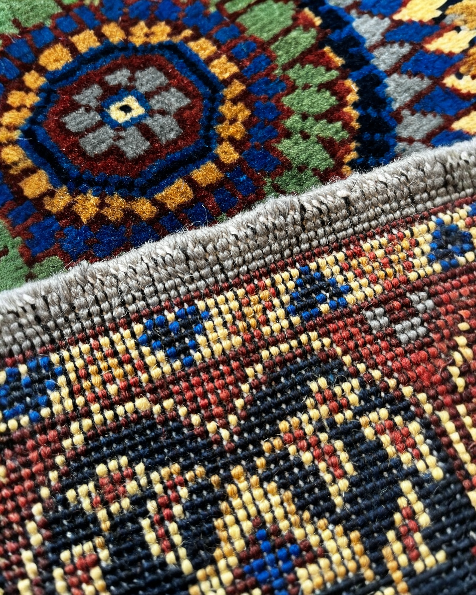 130cm x 90cm Blue, Grey & Gold Peacock Rug