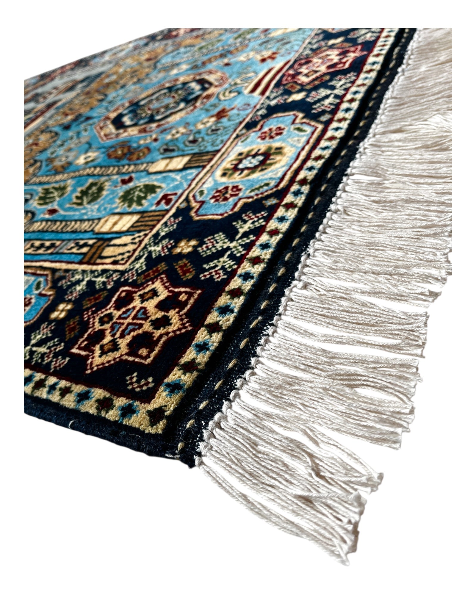 130cm x 85cm Grey & Turquoise Prayer Rug