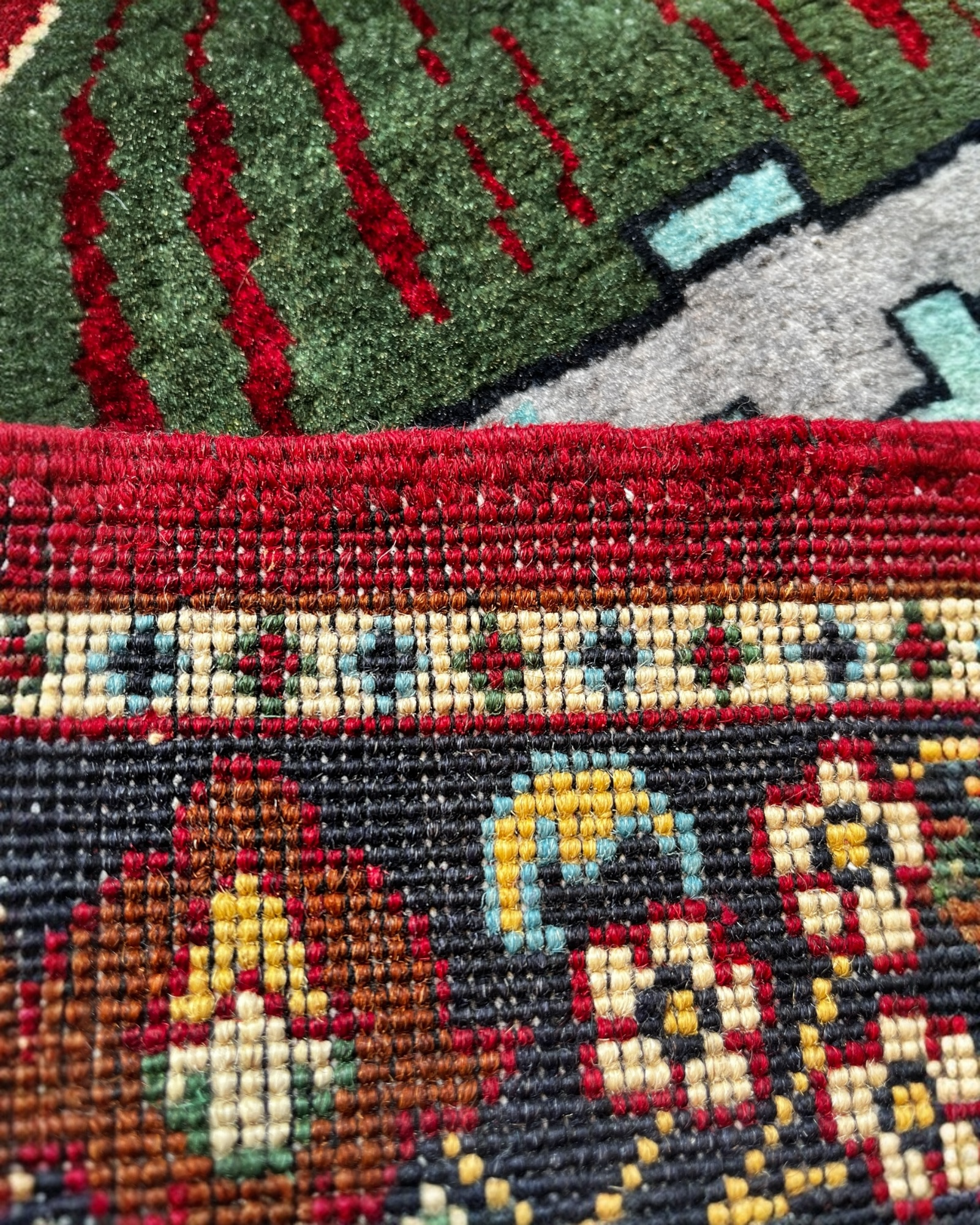 125cm x 87cm Burgundy, Turquoise & Chestnut Prayer Rug