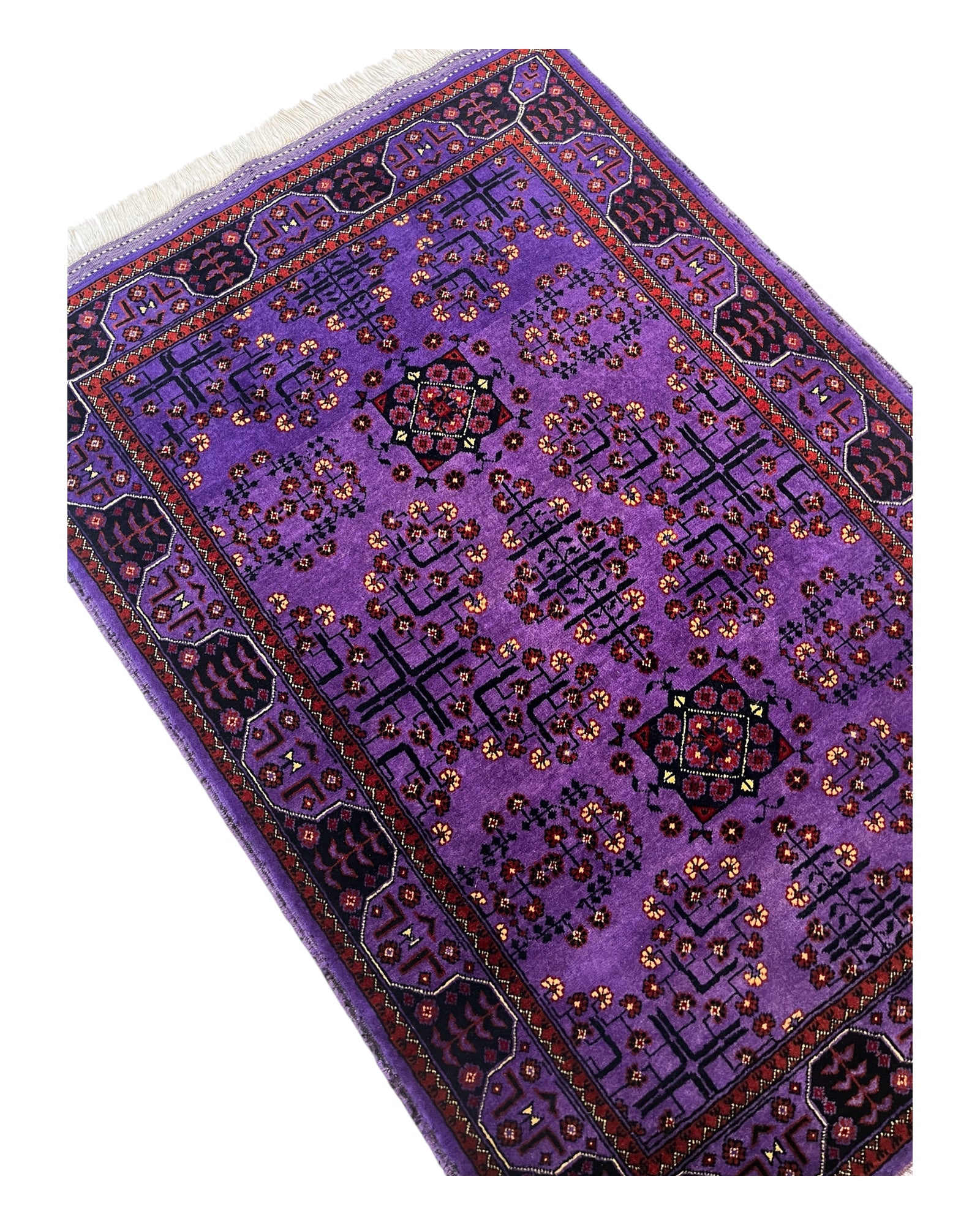 145cm x 105cm Purple Andkhoy Rug