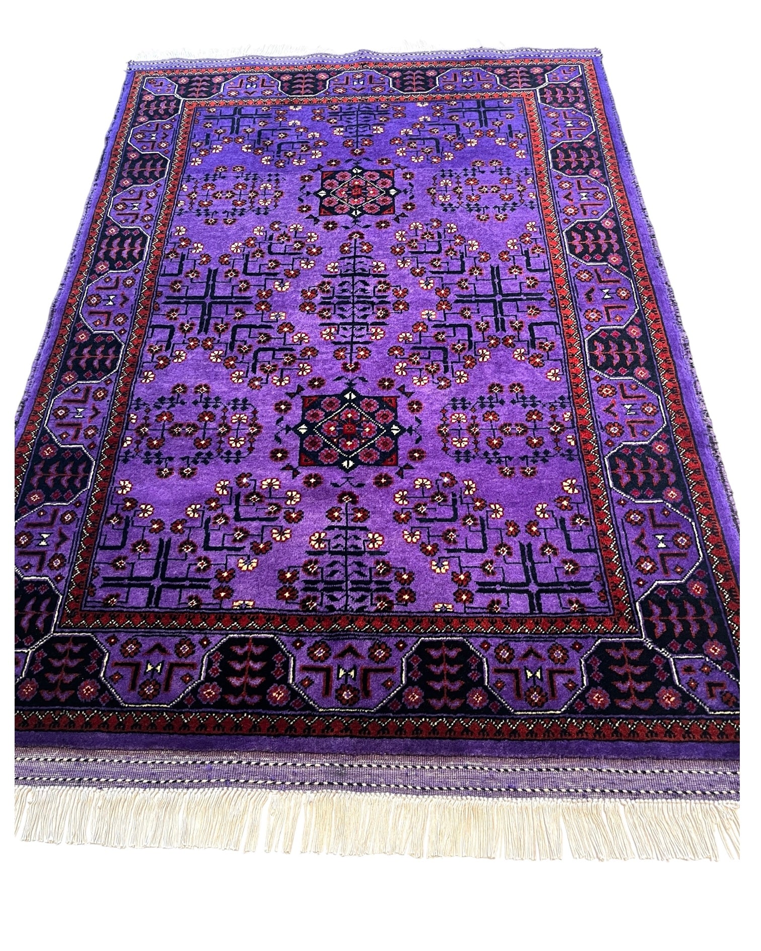 145cm x 105cm Purple Andkhoy Rug