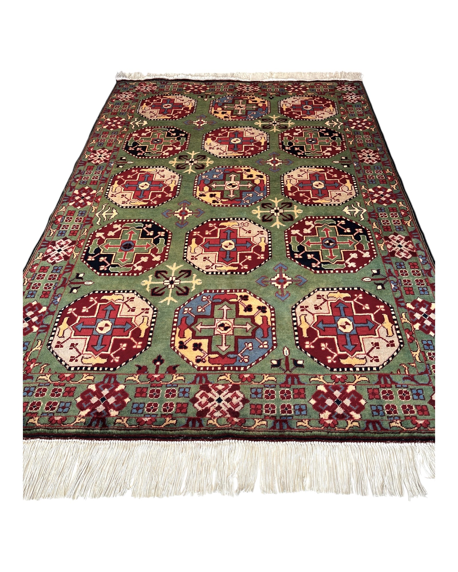 150cm x 103cm Green Patnas Gul Rug