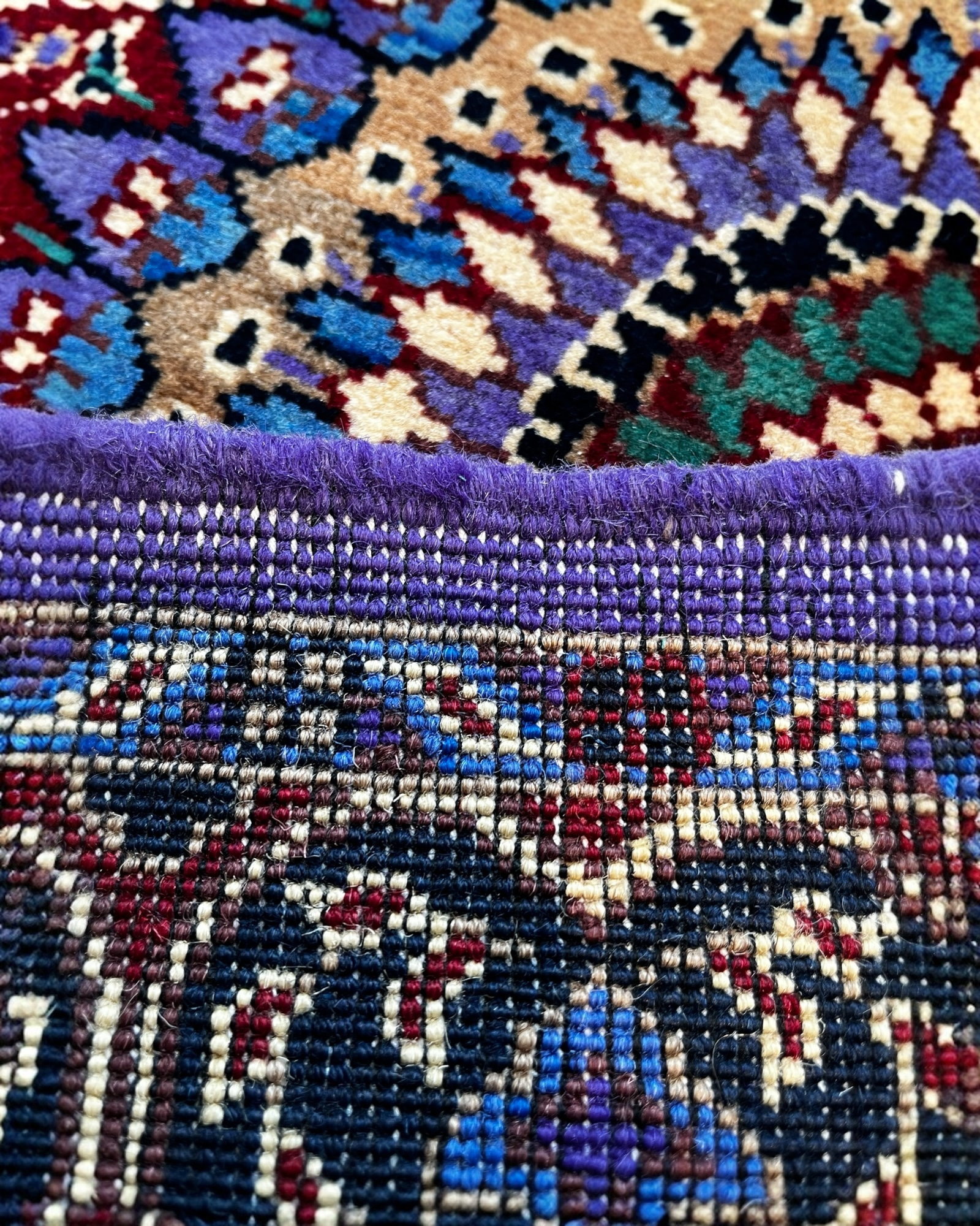 155cm x 102cm Purple & Cream Peacock Rug