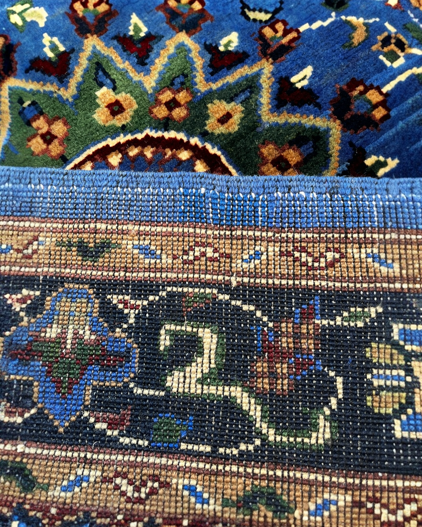 155cm x 100cm Royal Blue Afghan Rug