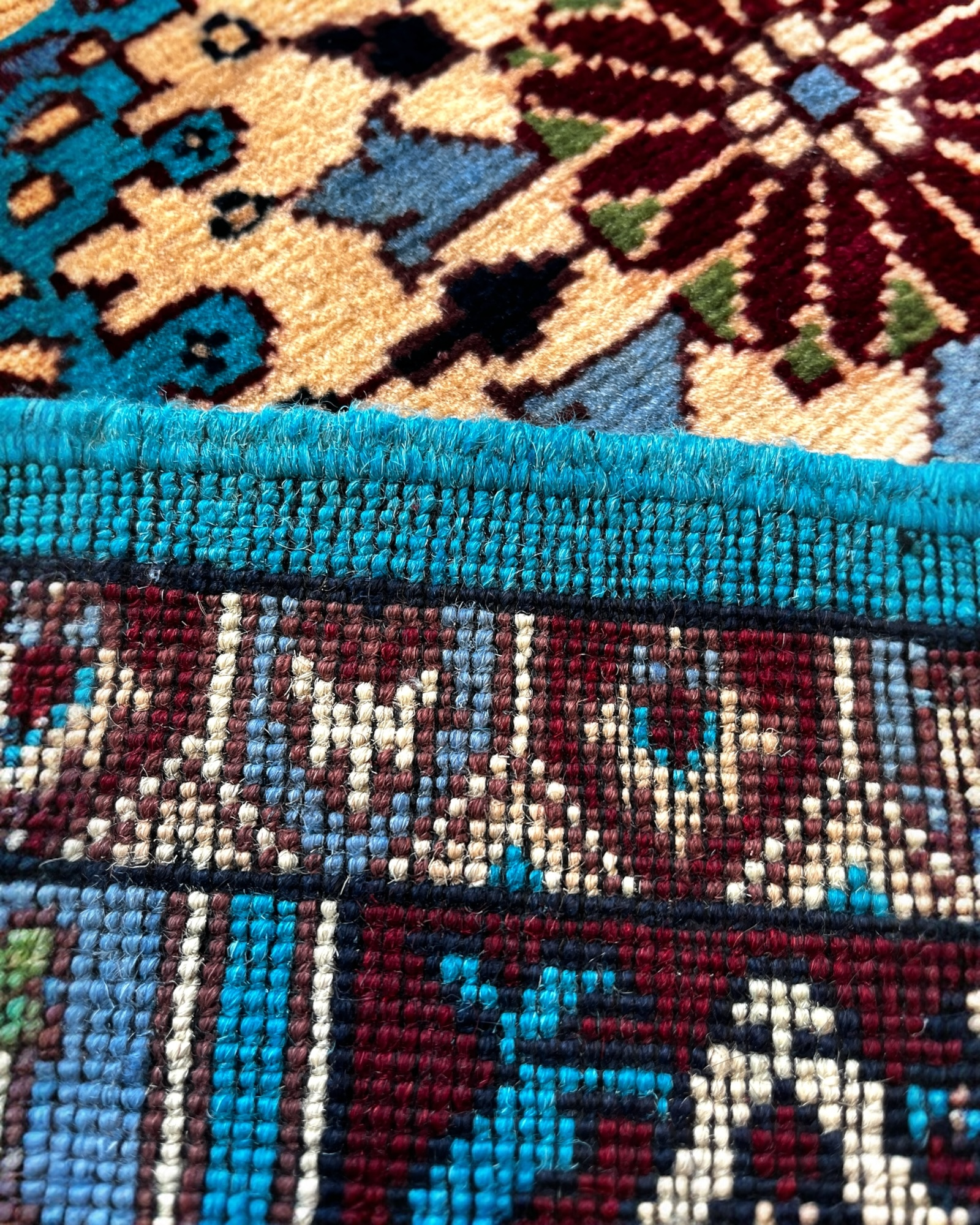 148cm x 100cm Blue & Turquoise Peacock Rug