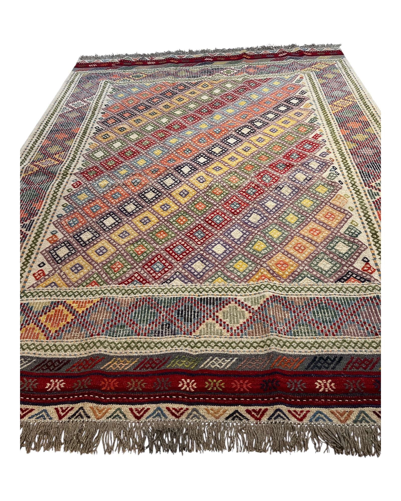 240cm x 175cm Colourful Turkoman Kilim