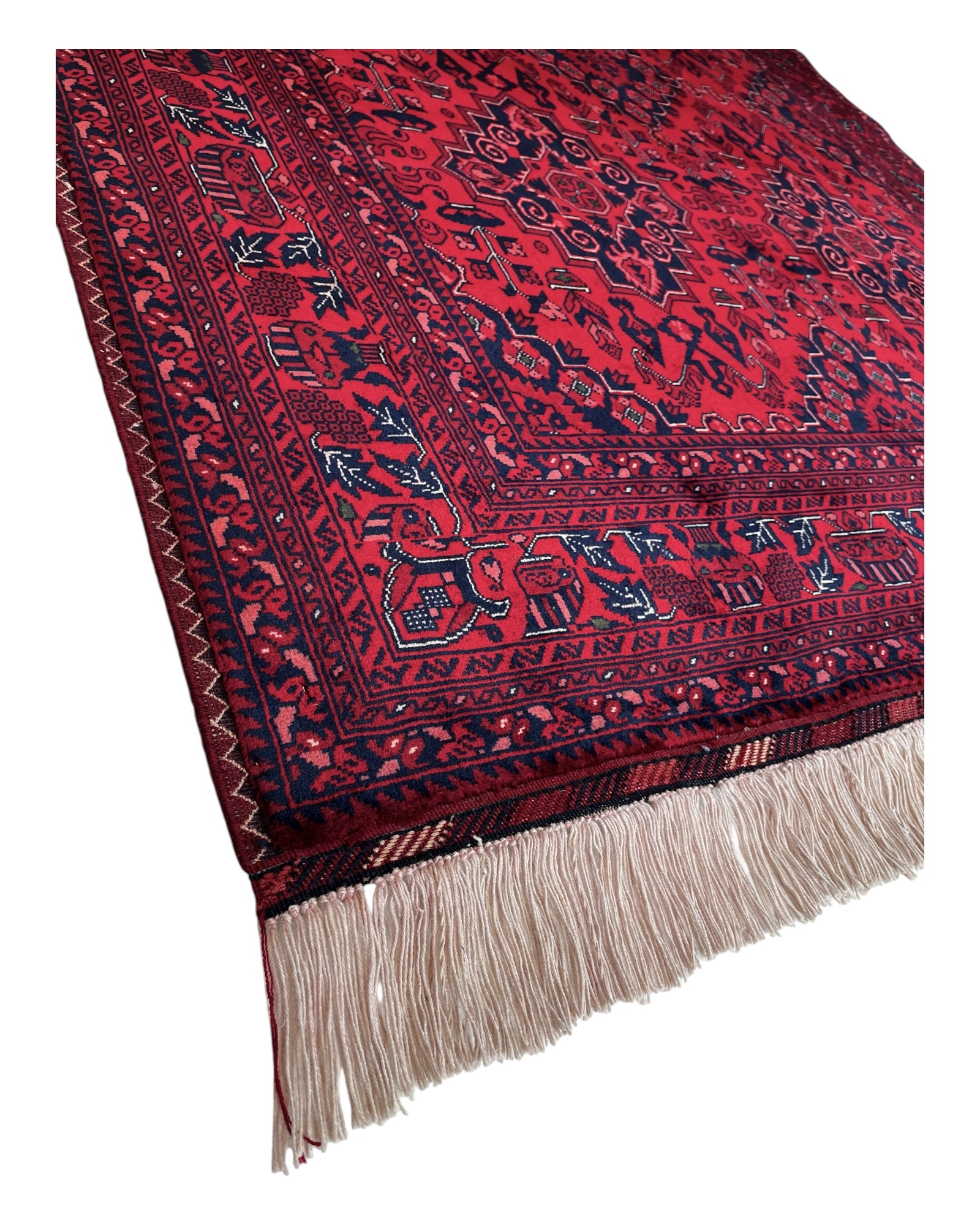 198cm x 152cm Red & Navy Underground Rug