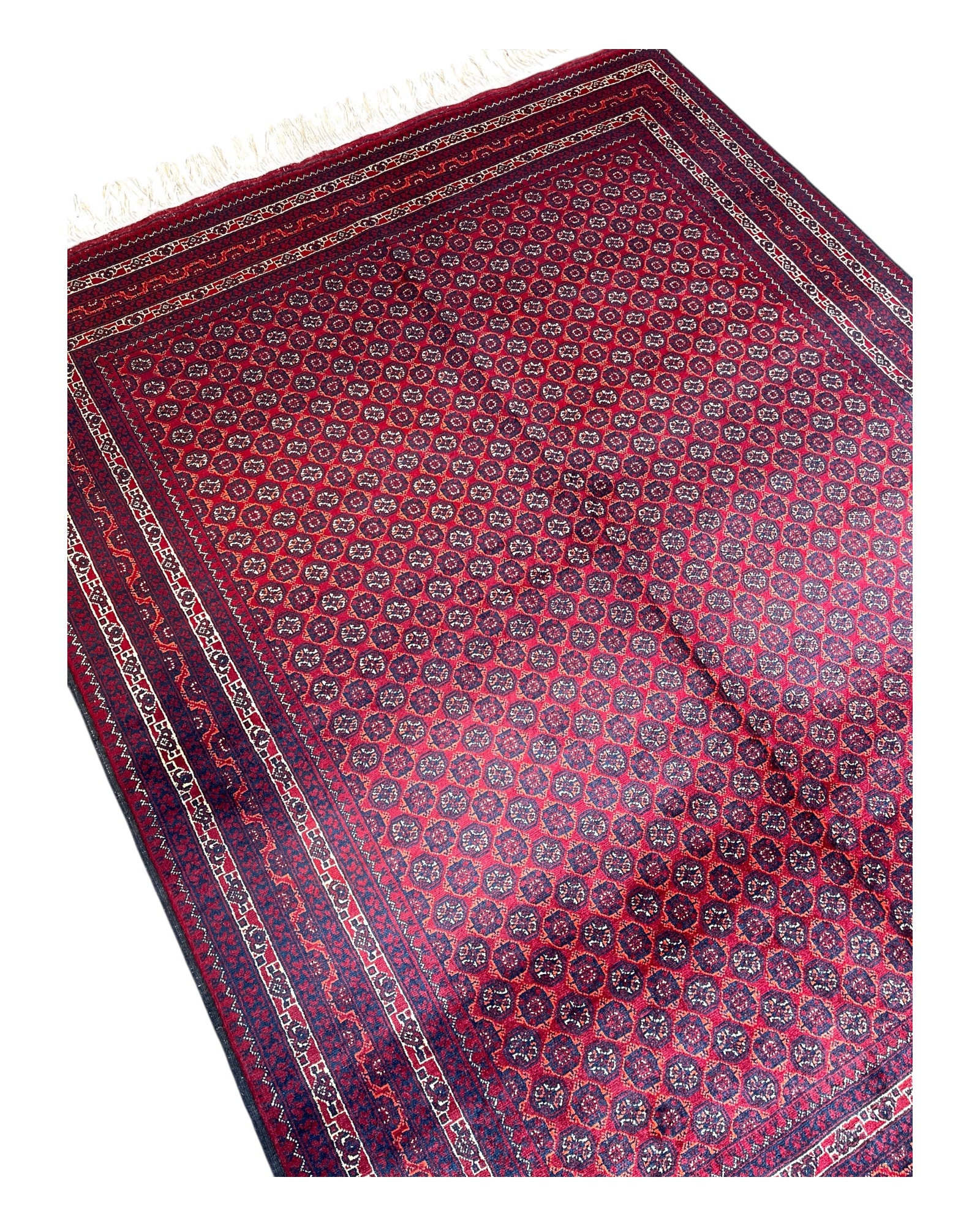 195cm x 155cm Red & Cream Fine Roshnai Rug