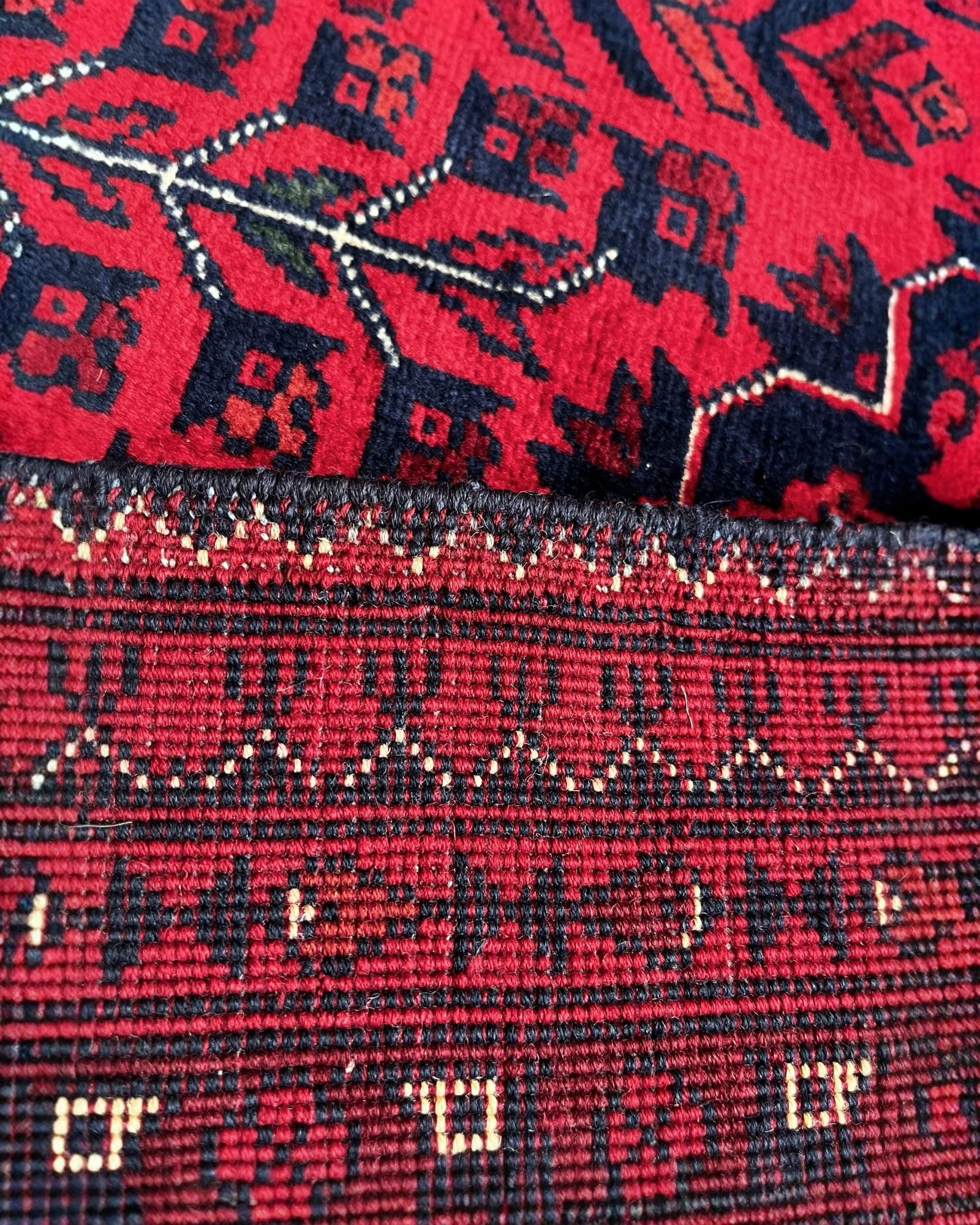 198cm x 152cm Red & Navy Underground Rug