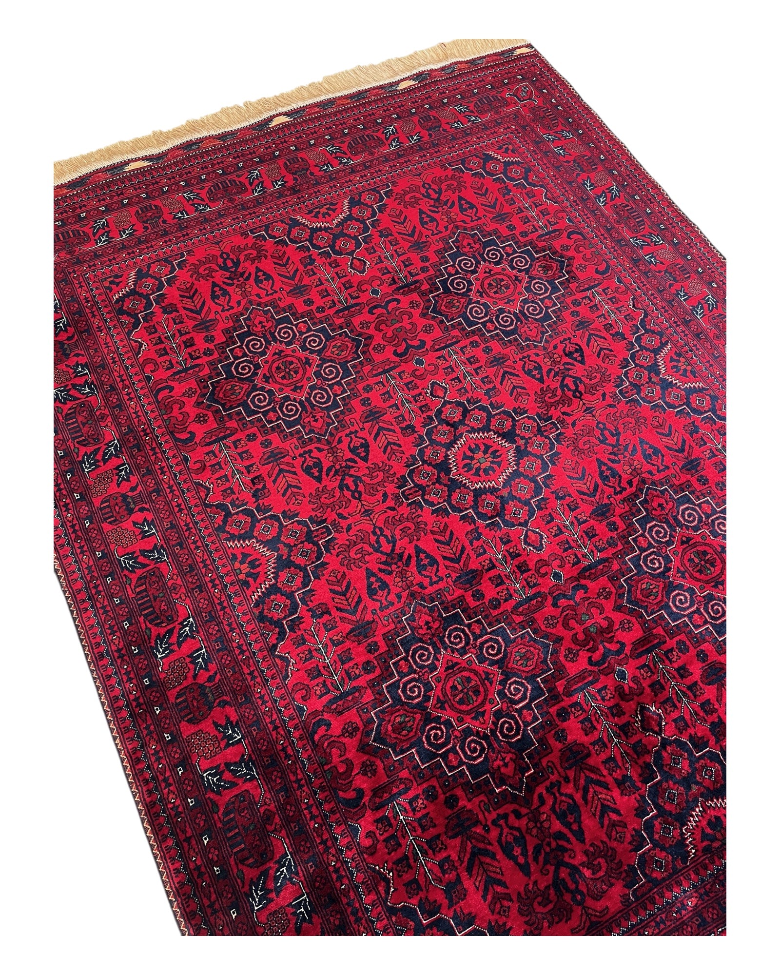 198cm x 152cm Red & Navy Underground Rug