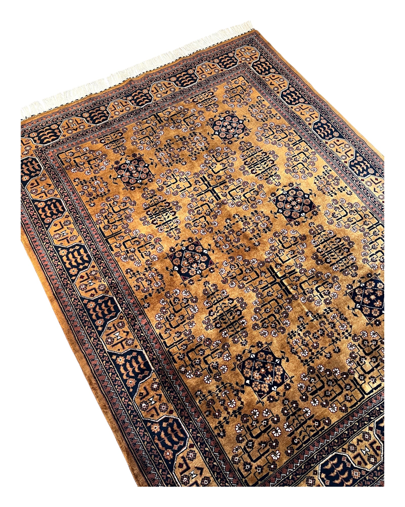 195cm x 150cm Golden Copper Andkhoy Rug