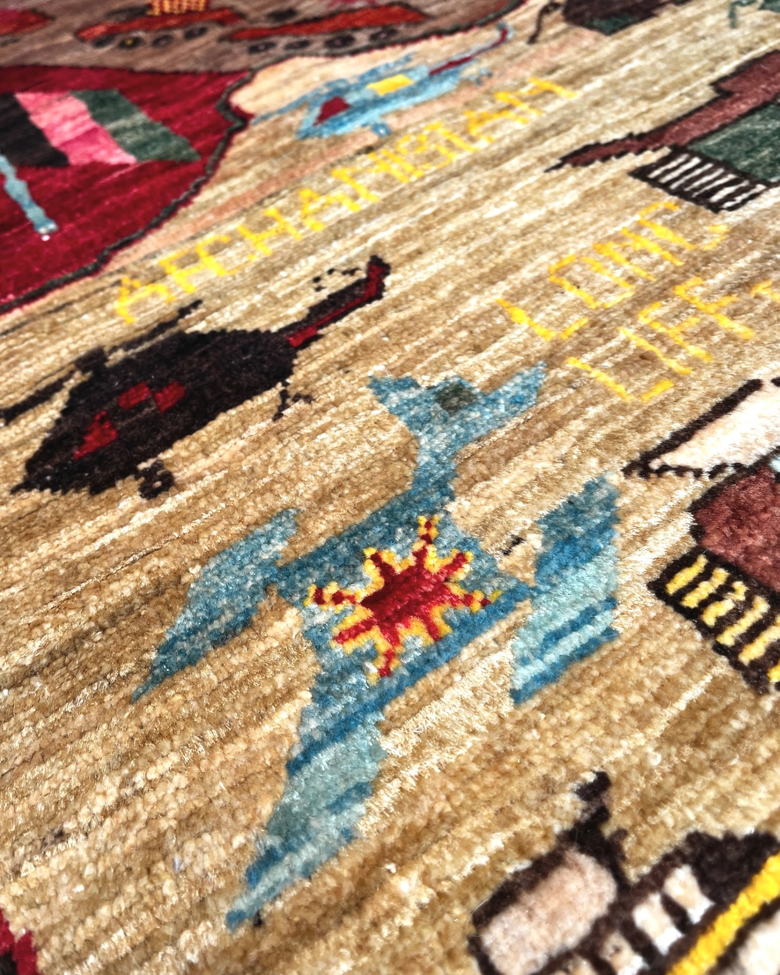 125cm x 83cm Red & Orange War Rug