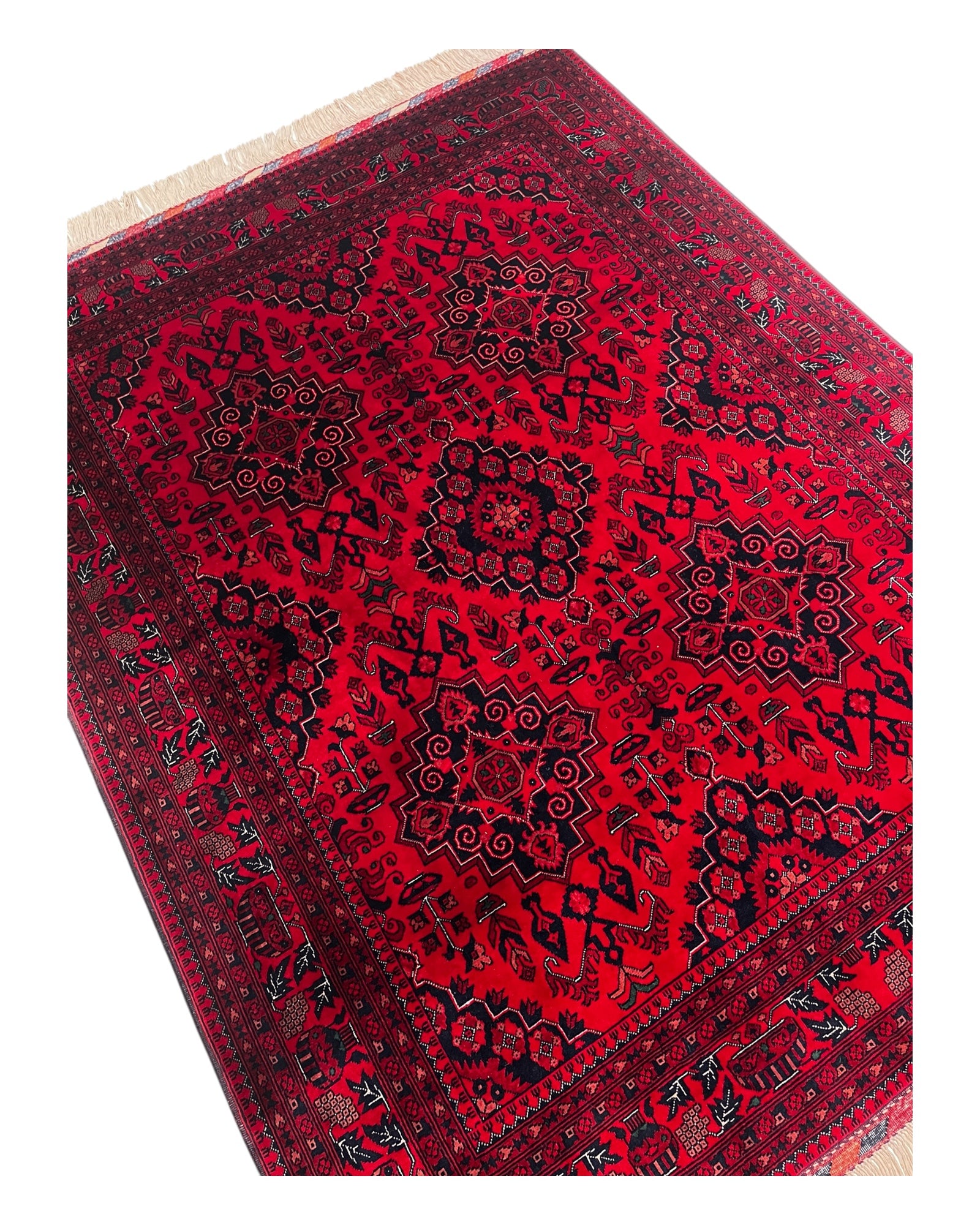 189cm x 152cm Red Underground Andkhoy Rug