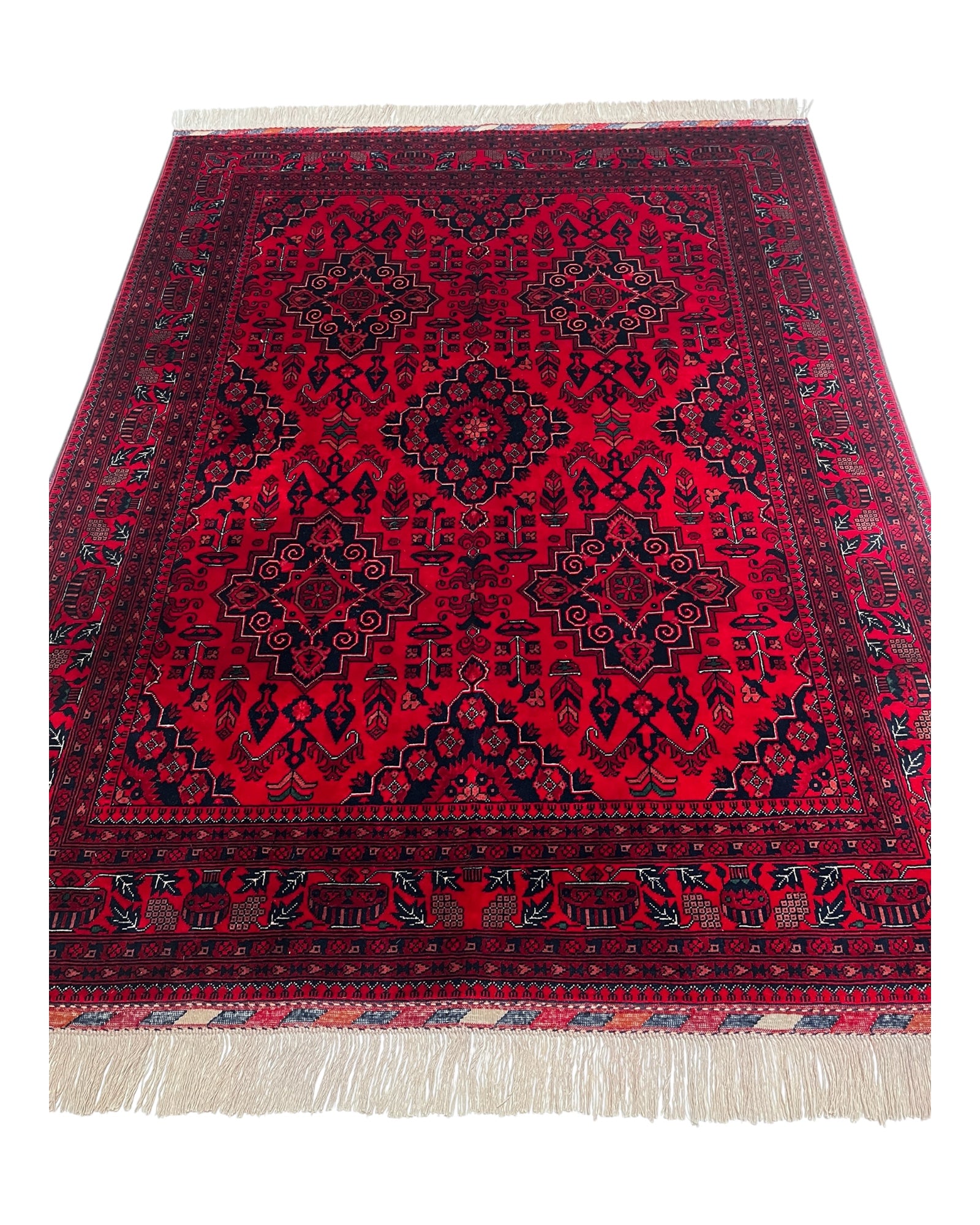 189cm x 152cm Red Underground Andkhoy Rug