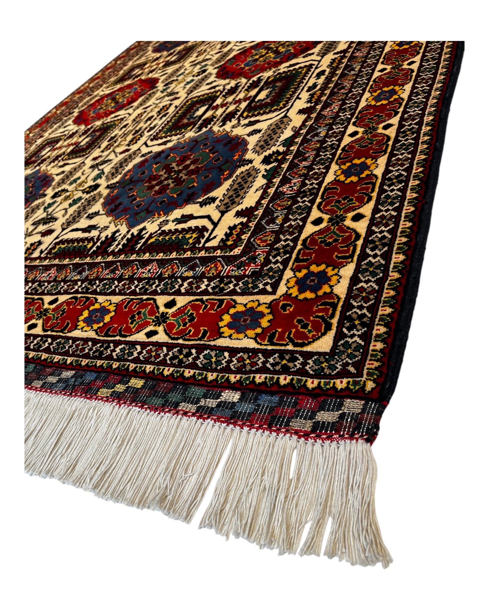 197cm x 150cm Cream & Blue Charshango Rug