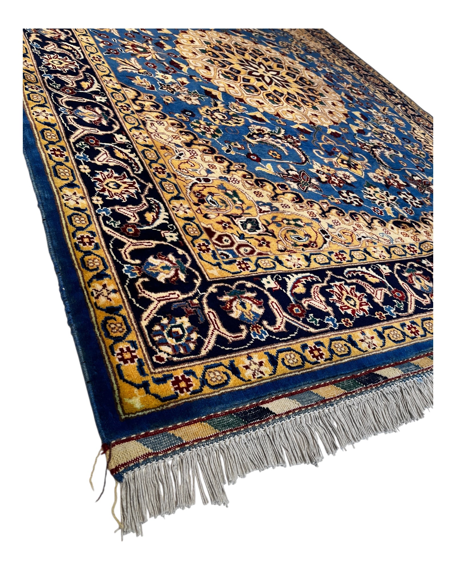 202cm x 155cm Sunflower Yellow & Blue Afghan Rug