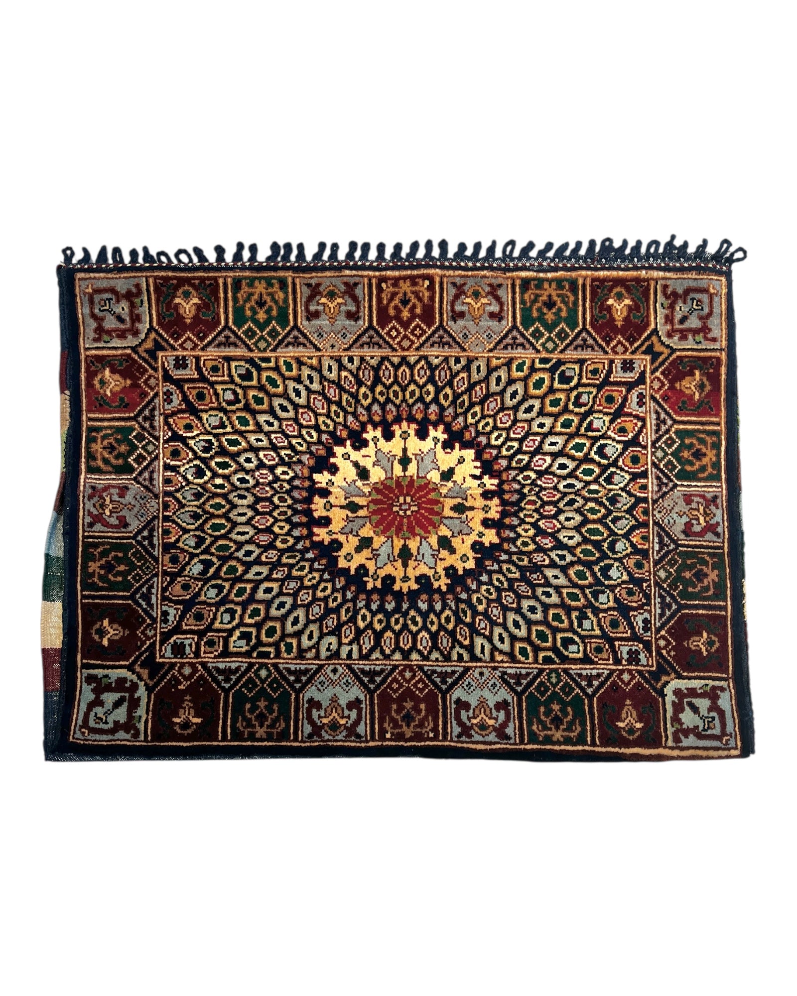 Burgundy & Turquoise Peacock Cushion Cover