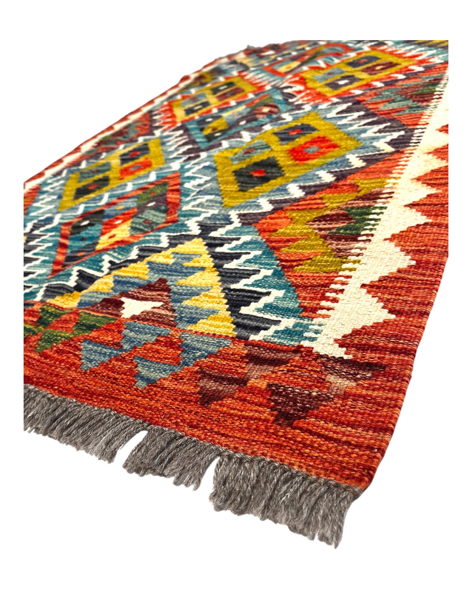 118cm x 81cm Orange Maymana Kilim