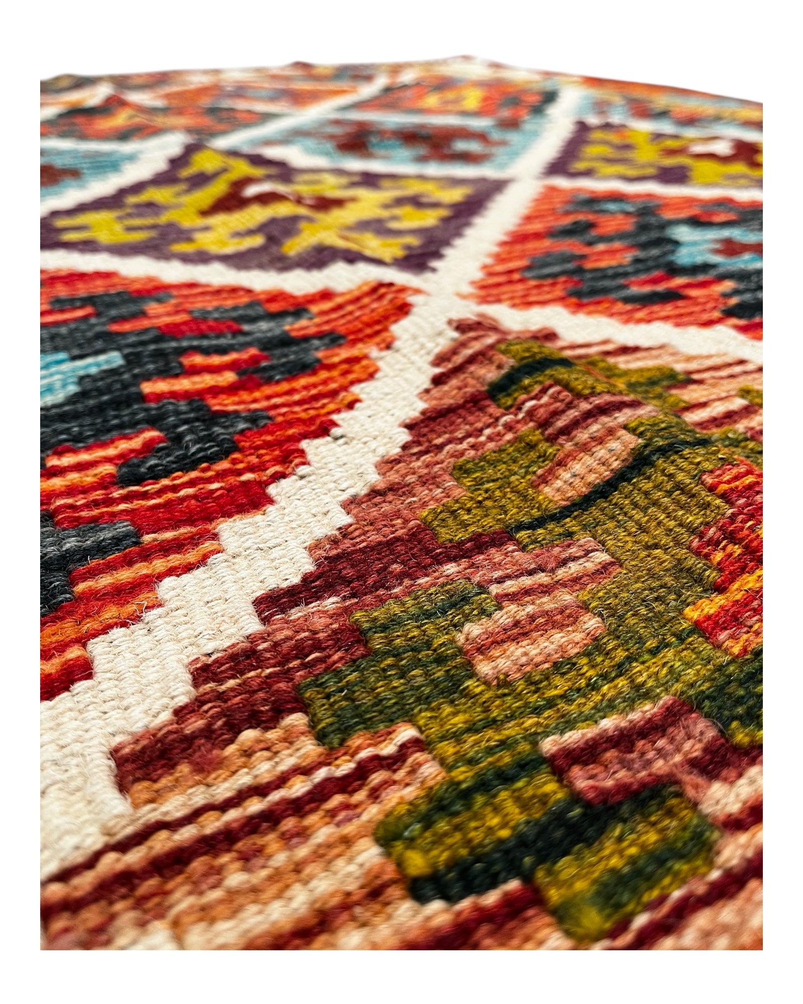 149cm x 104cm Burgundy & Turquoise Maymana Kilim