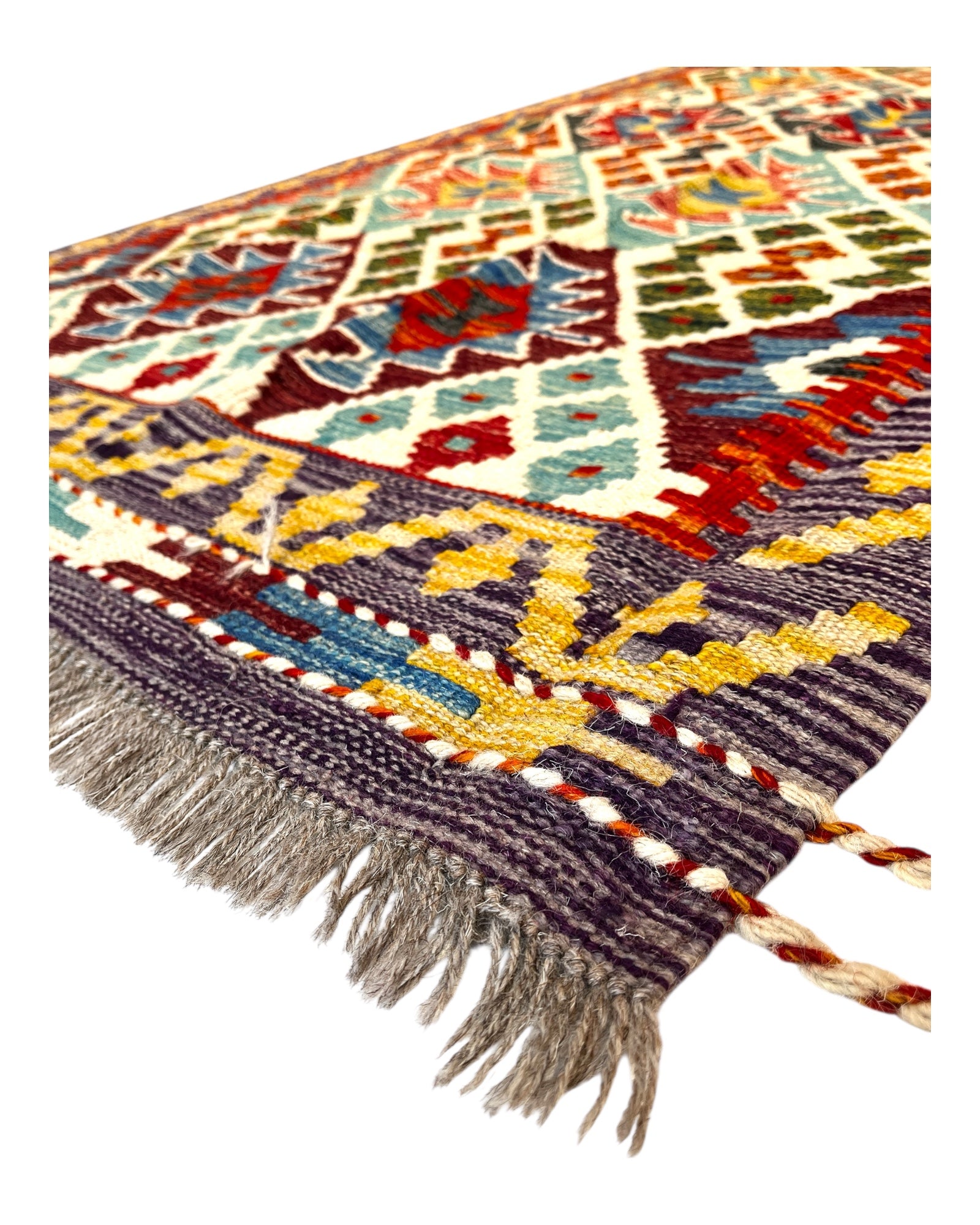 193cm x 104cm Multi-Coloured Maymana Kilim Runner