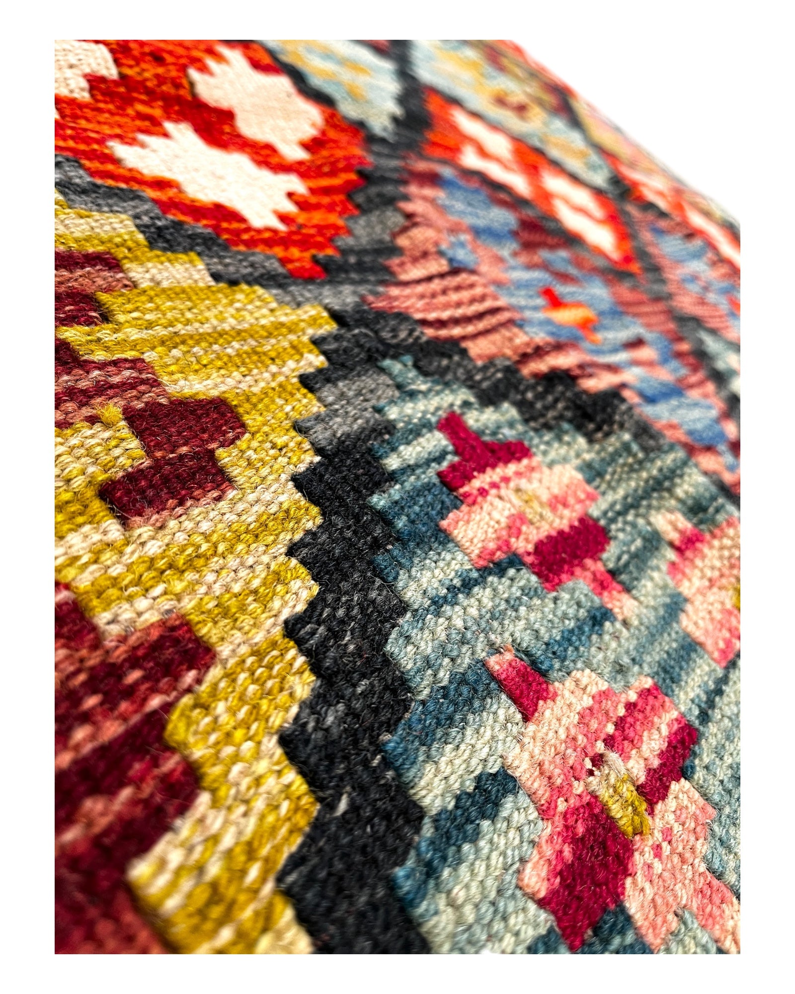 198cm x 102cm Multi-Coloured Maymana Kilim Runner