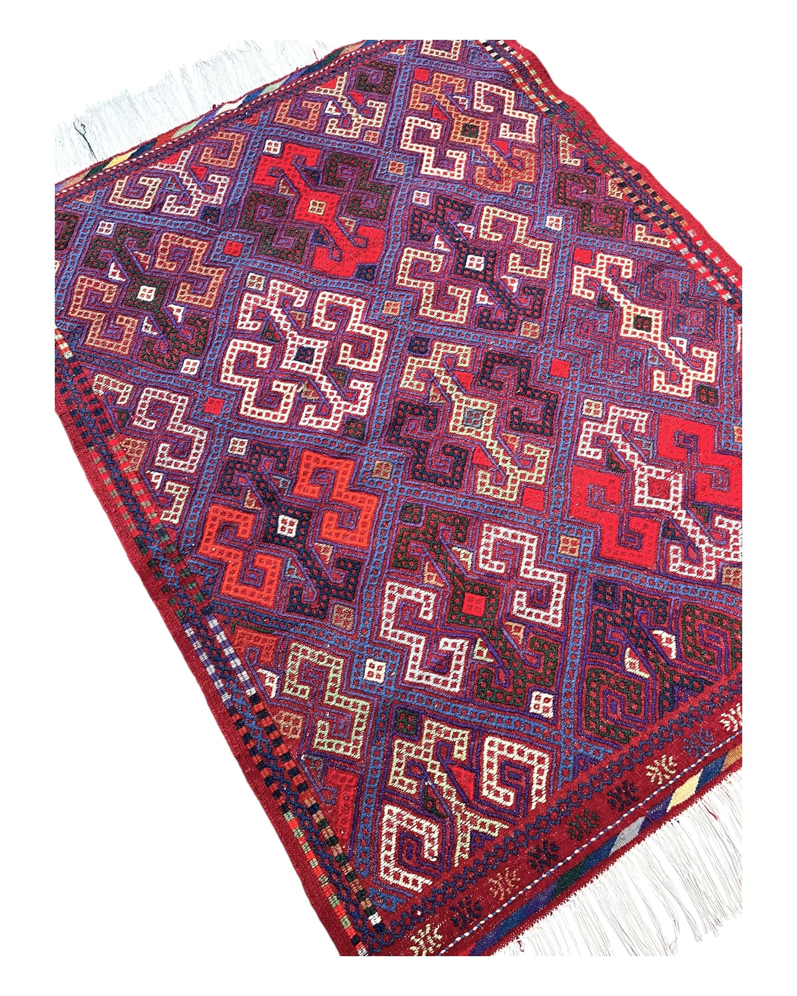 136cm x 104cm Purple & Red Turkoman Kilim