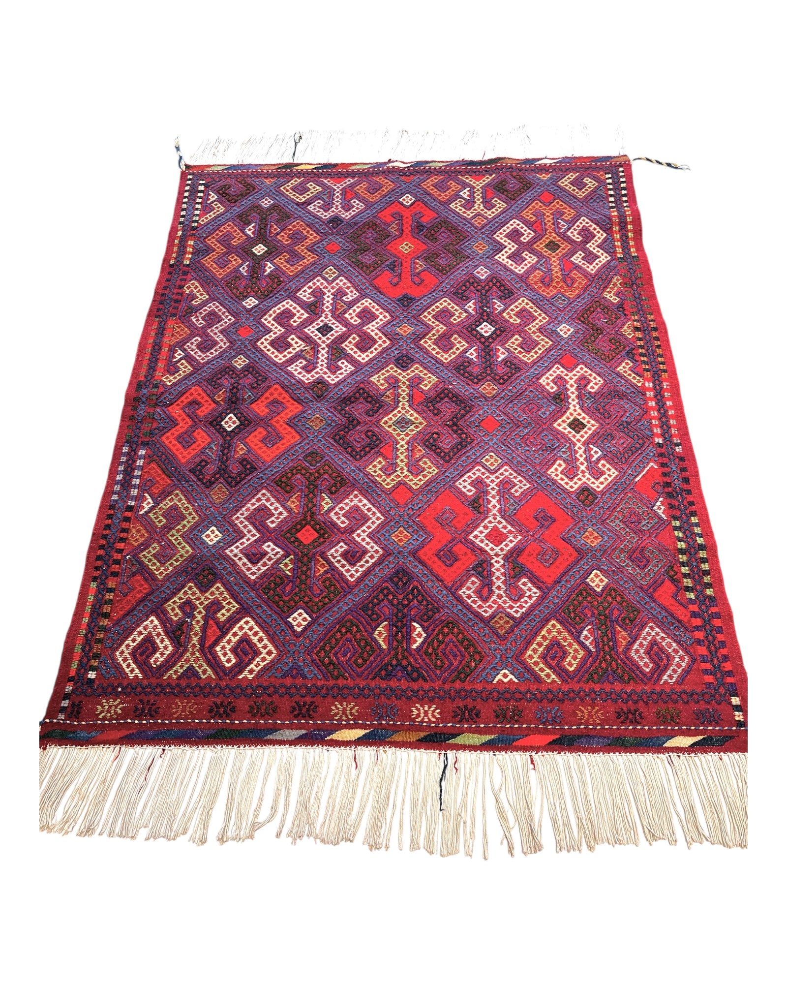 136cm x 104cm Purple & Red Turkoman Kilim