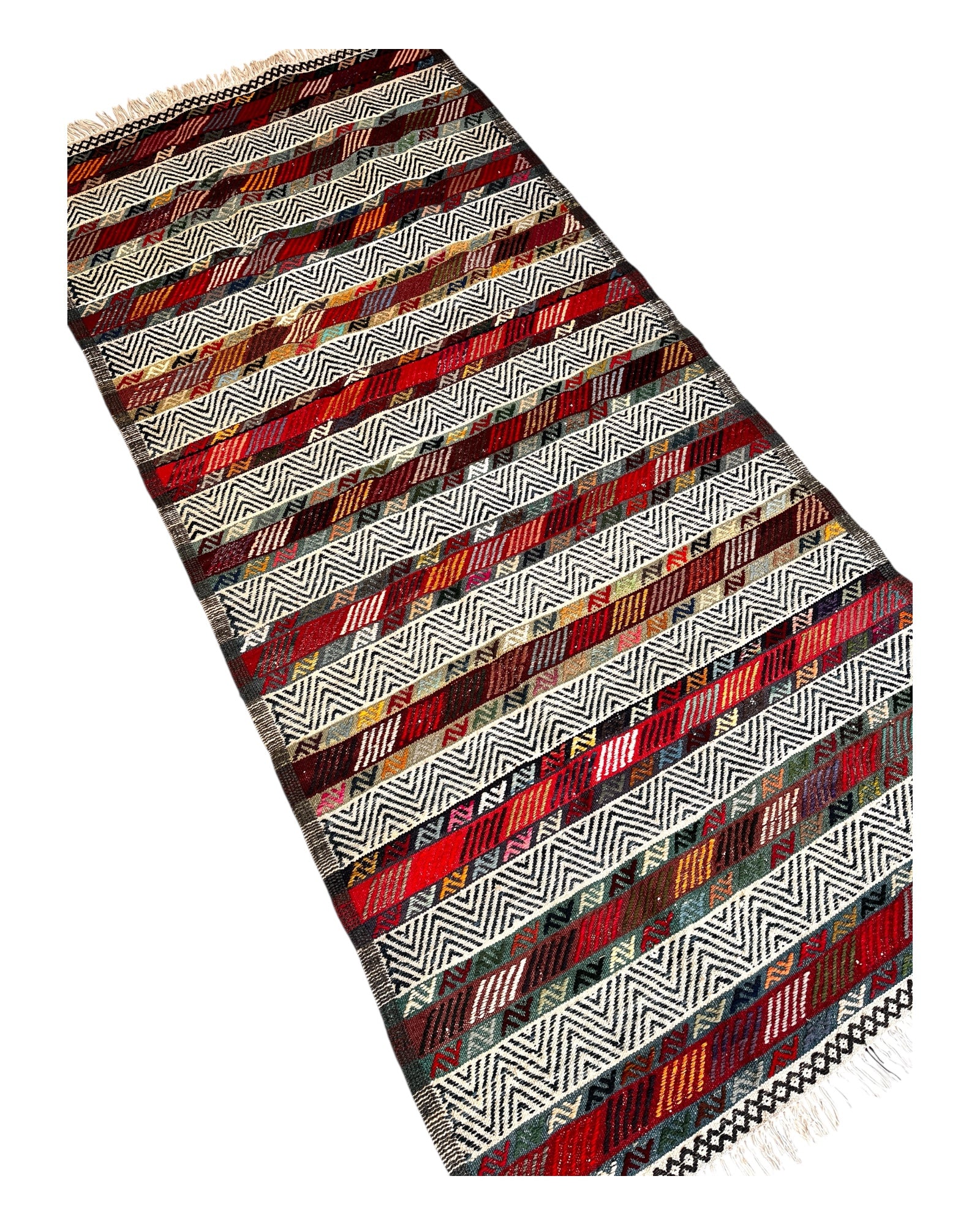 194cm x 90cm Multi Turkoman Kilim Runner