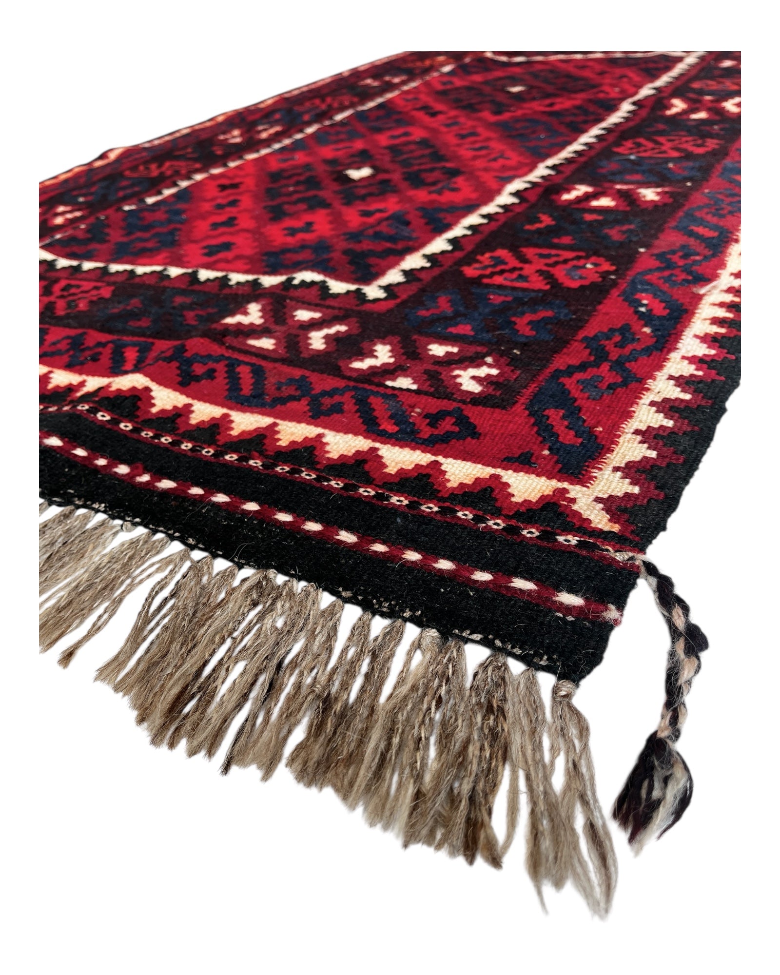 160cm x 95cm Red & Black Maymana Kilim
